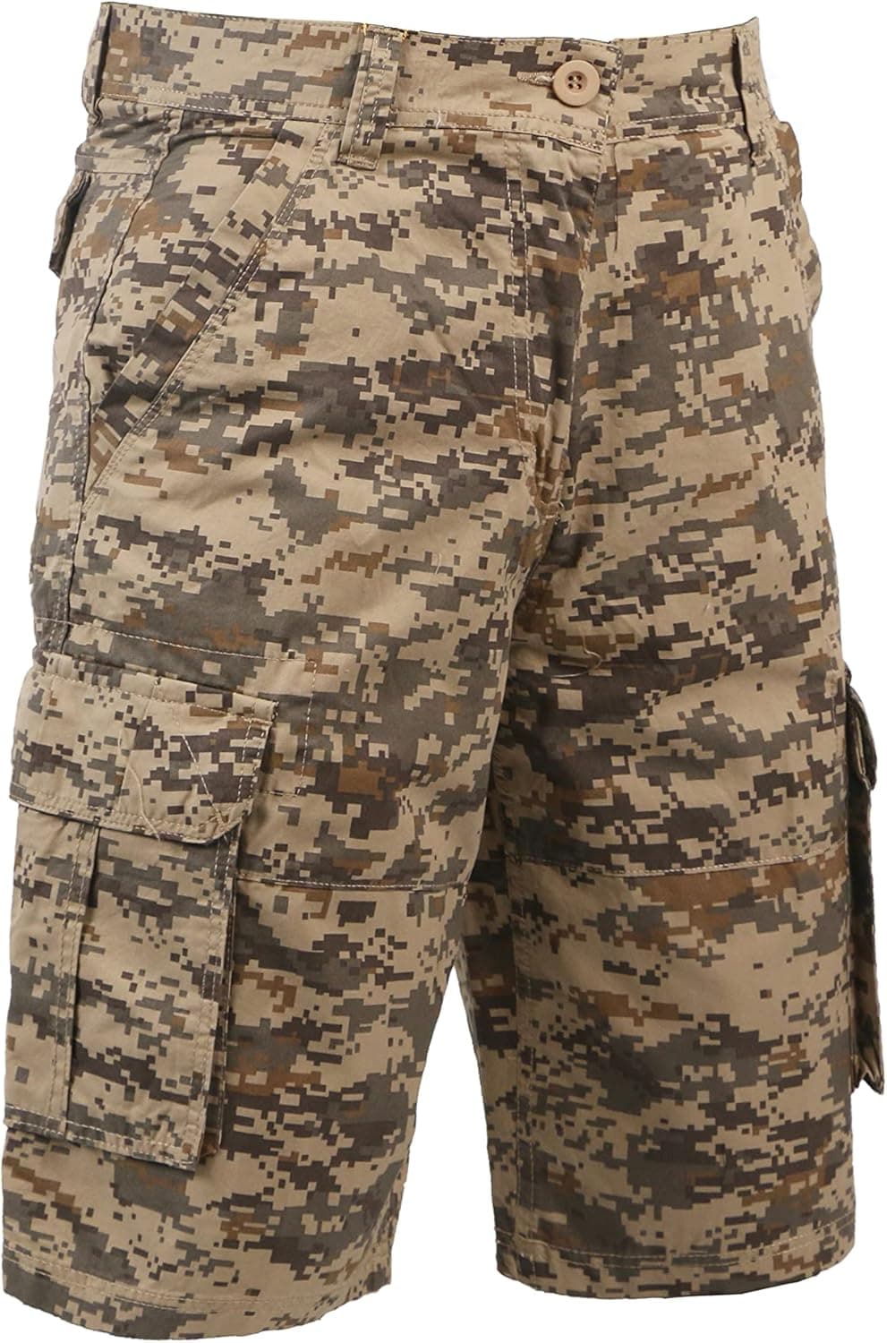 Men's Camo Cargo Relaxed Fit Outdoor Hiking Twill Multi Pockets Shorts