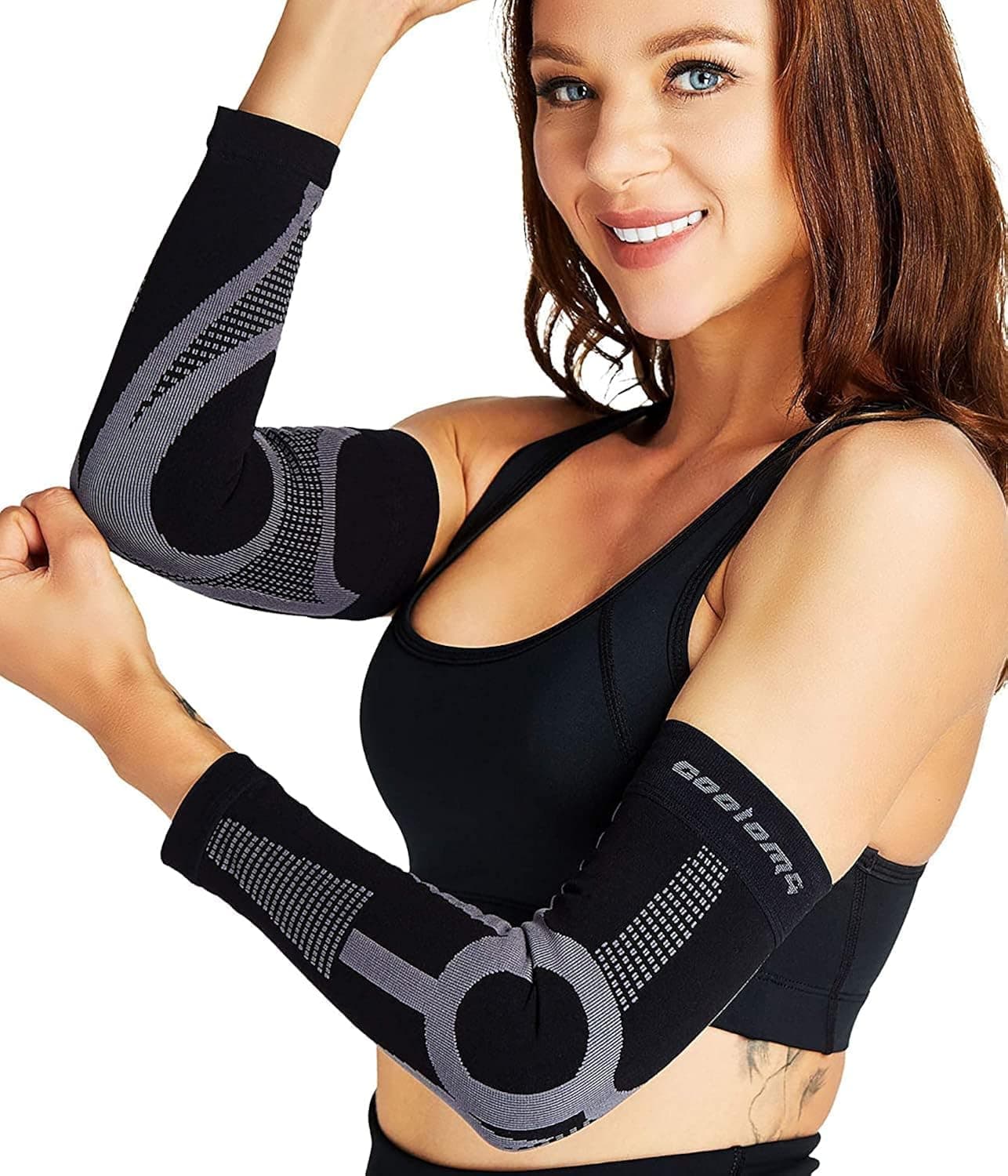 COOLOMG 1 Pair Compression Arm Sleeves for Men Women