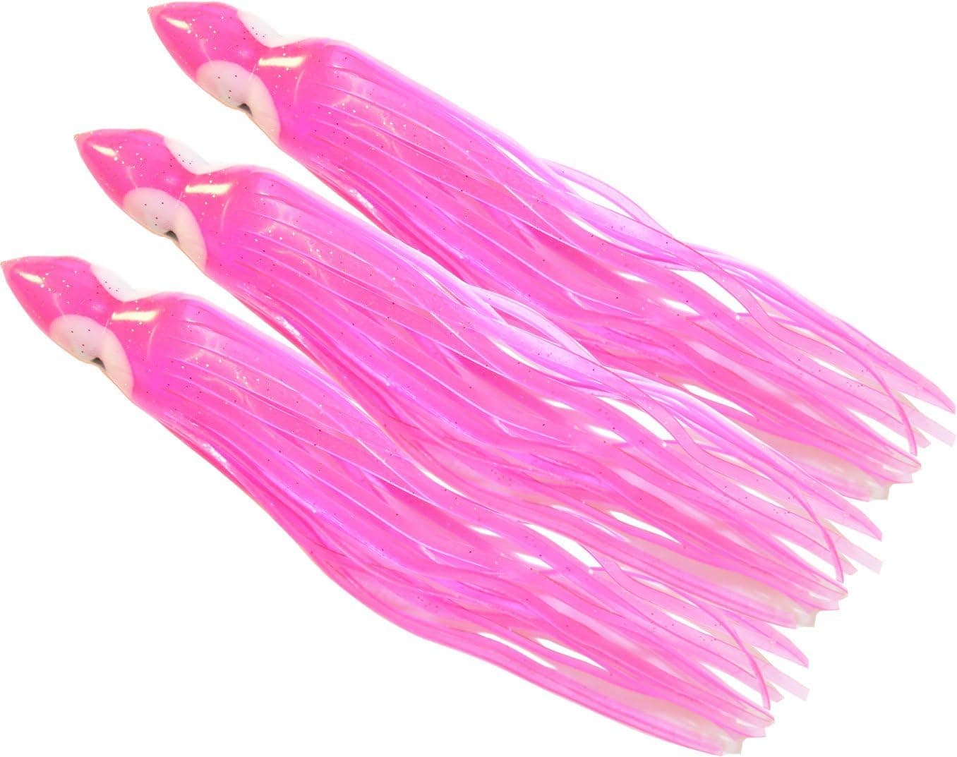 ColdTuna 8.5 Inch Squid Octopus Skirt - Pink, (3 Skirts)