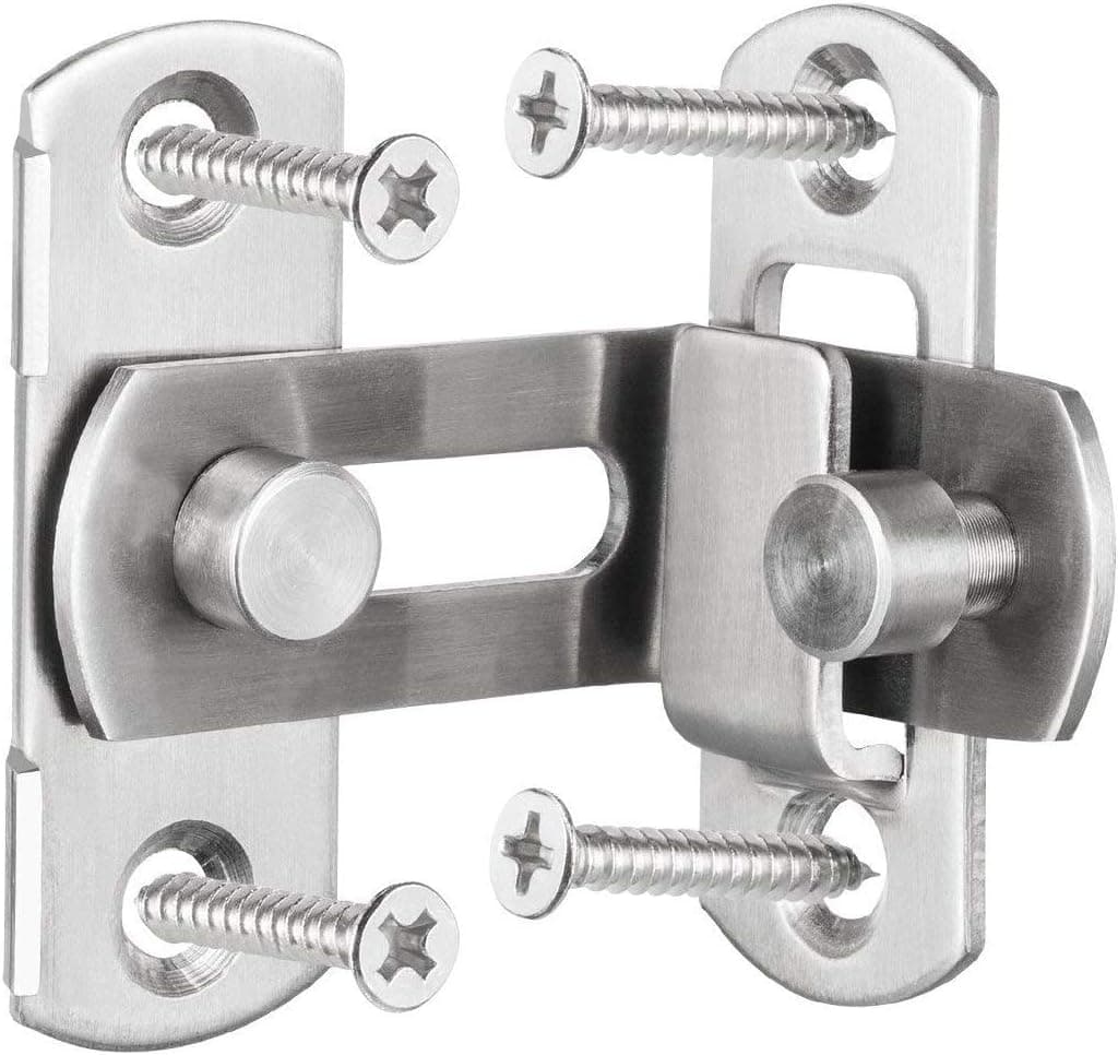 90 Degree Door Buckle Bolt Barn Door Lock Right Angle Bending Latch Hasp Toilet Doors and Windows (1pc)