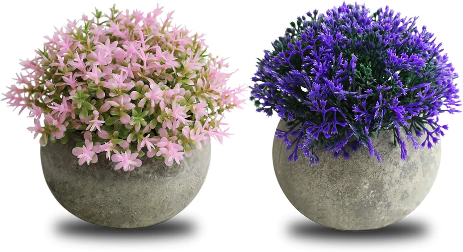 THE BLOOM TIMES 2 PCS Small Fake Plants, Artificial Mini Potted Plants Faux Plants Indoor for Home Farmhouse Bathroom Office Desk Decor
