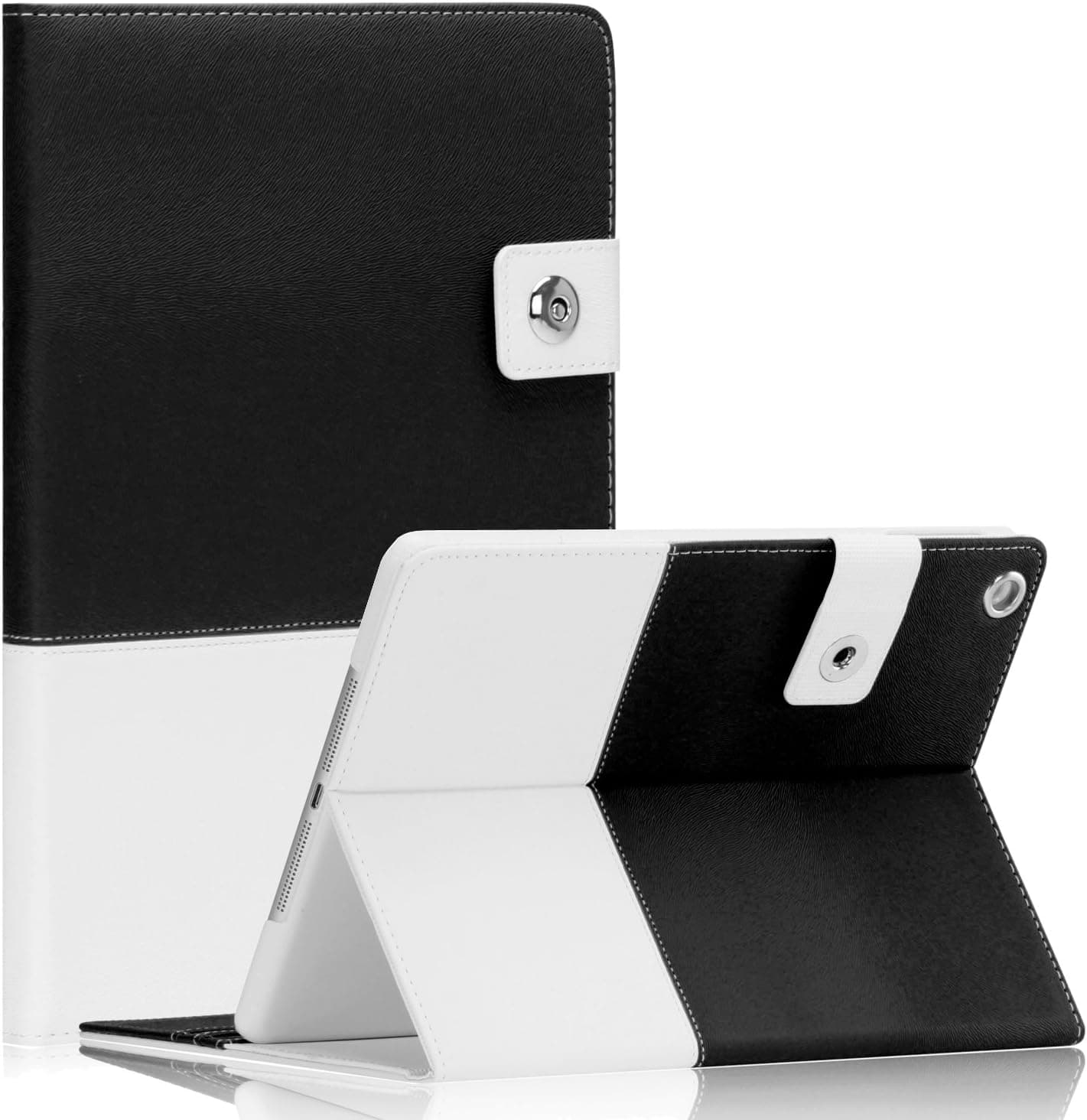 SAVEICON Black Hybrid iPad 2/3 / 4 PU Leather Case Cover with Card Slots Auto Wake/Sleep Smart Cover Book Shell Stand for Apple iPad 2/3/4 iPad 2nd 3rd 4th Gen WiFi 3G 4G LTE with Built-in Stand