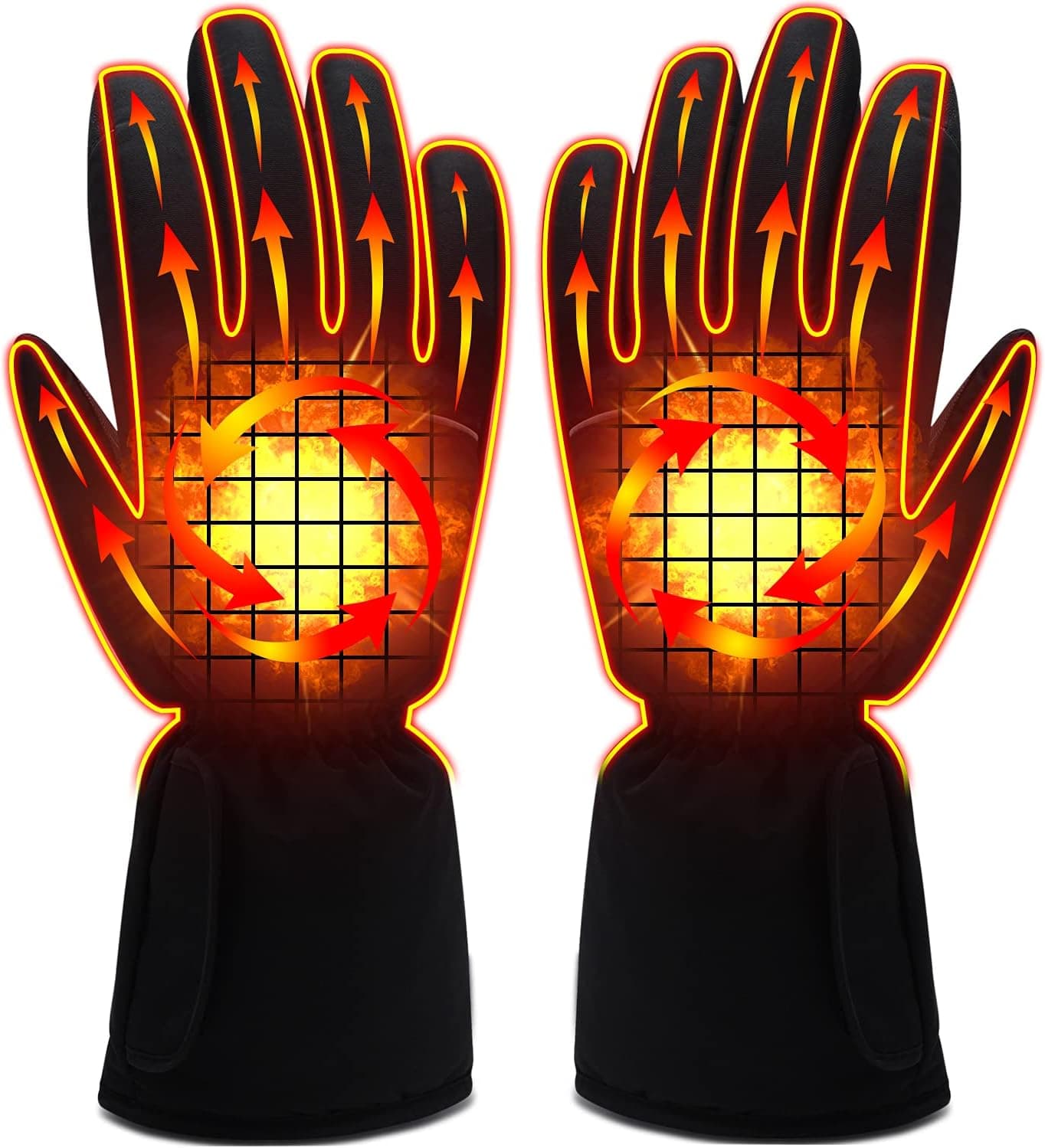 QHonyds Electric Battery Heated Gloves for Women Men,Touchscreen Texting Water-Resistant Thermal Heat Gloves,Battery Powered Heated Ski Bike Motorcycle Warm Gloves Hand Warmers,Winter Thermo Gloves