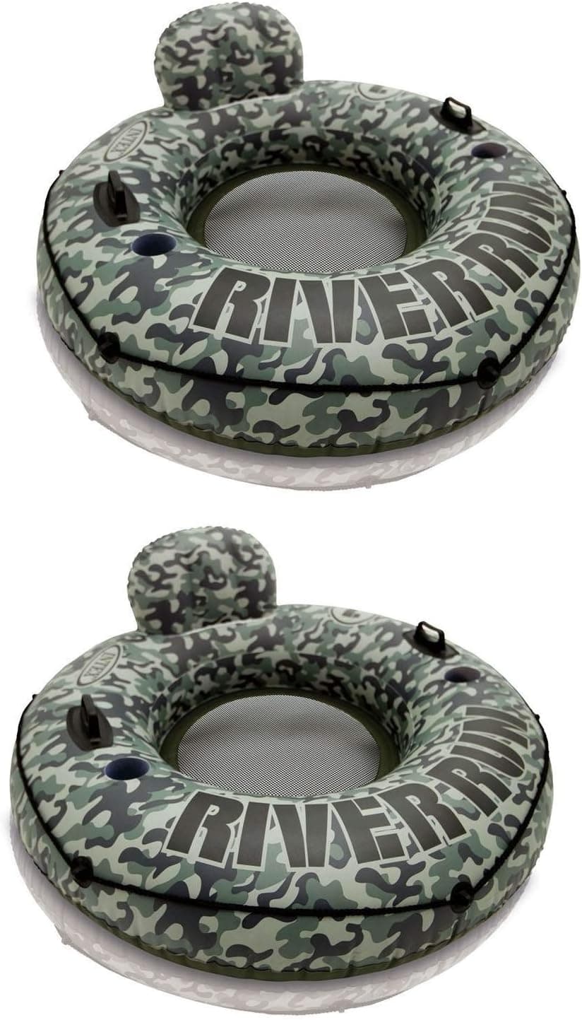 Intex Camo River Run I Inflatable Floating Tube Raft (2 Pack) | 58835EP