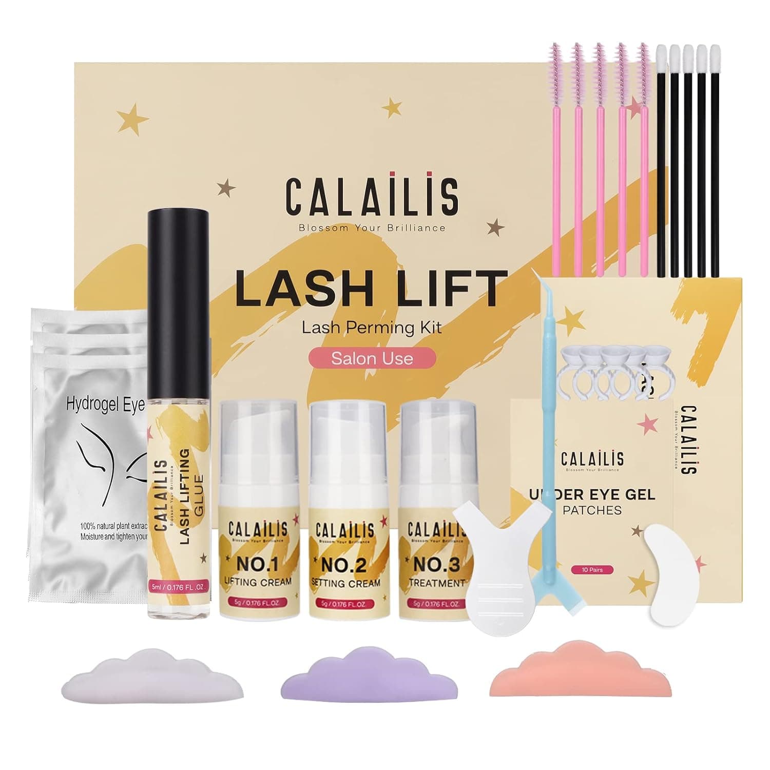 Lash Lift Kit, CALAILIS Professional Liquid Lash Lifting Set, Semi Permanent Curling Perming, Safe Eyelash Perm Kit, Suitable for Salon