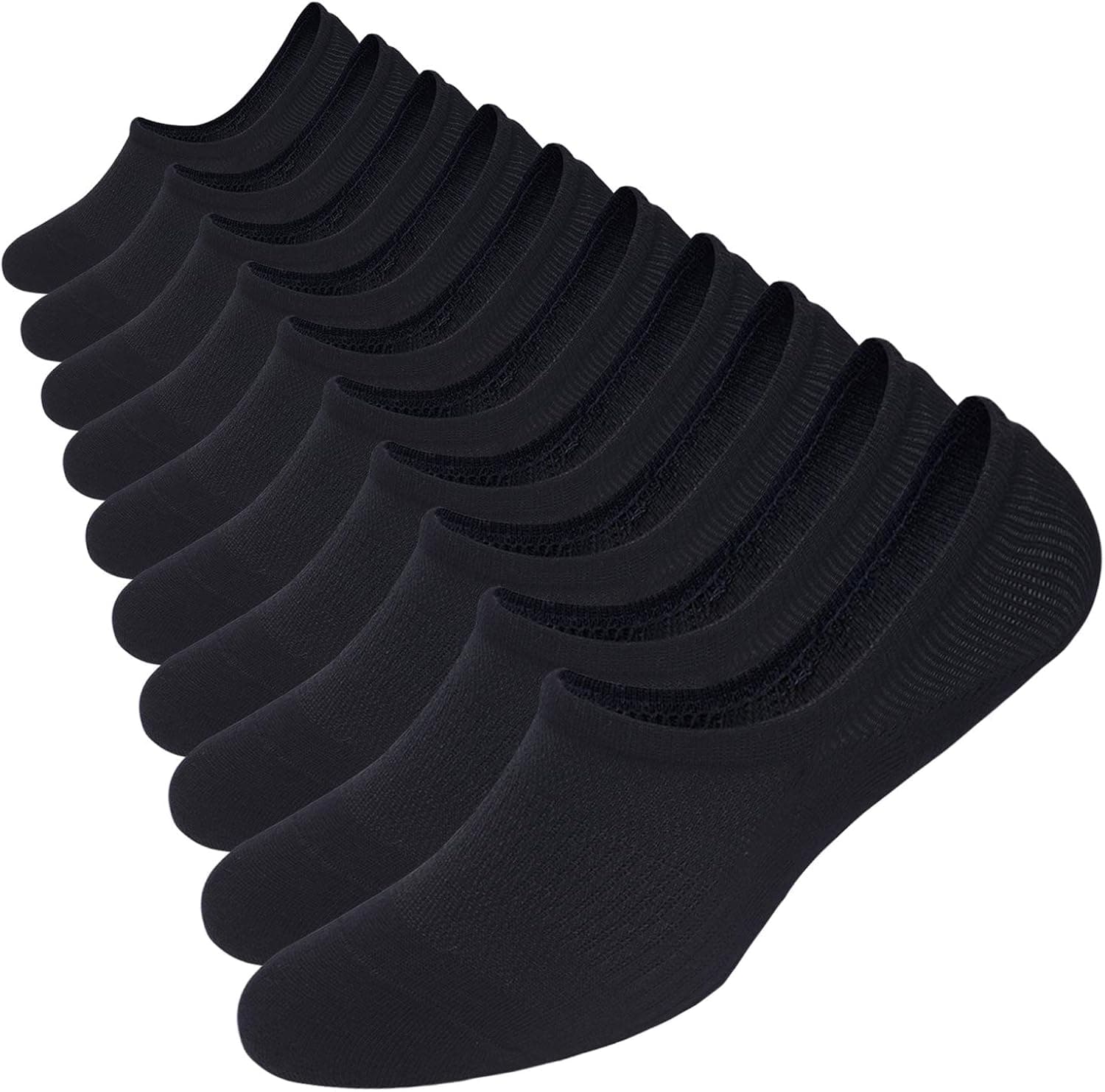 WANDER No Show Socks 4-10 Pairs Cotton Non Slip Low Cut Invisible Loafer Socks Men&Women Boat Liner 6-8/9-11