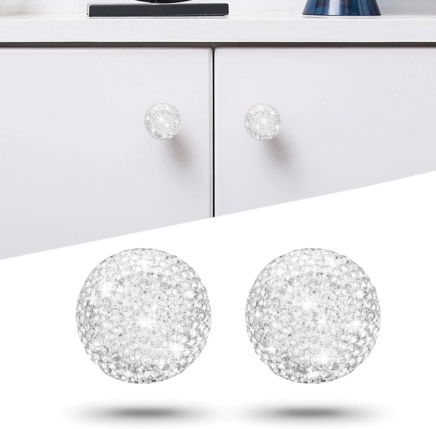 WINKA Cabinet Hardware Knobs, Door Cupboards Drawers Bedroom Furniture Handles Knob 2pcs White
