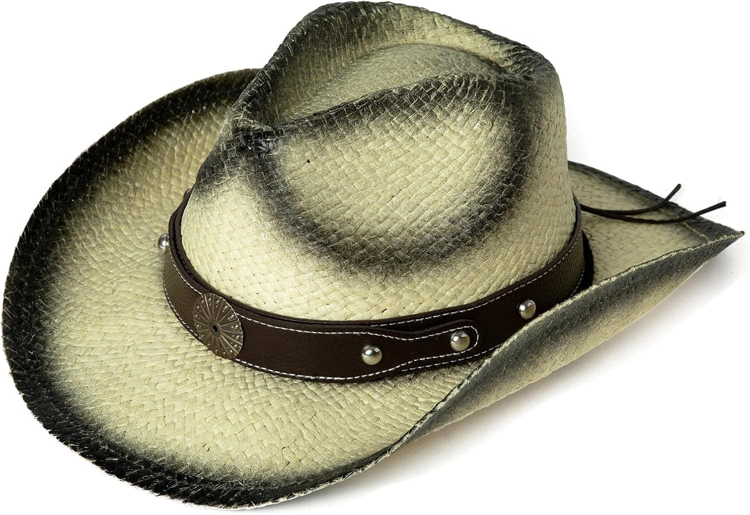 Comhats Cowboy Hats for Women Cowgirl Western Style Round Up Straw Beach Hat Ladies Fedora Shapeable Brim