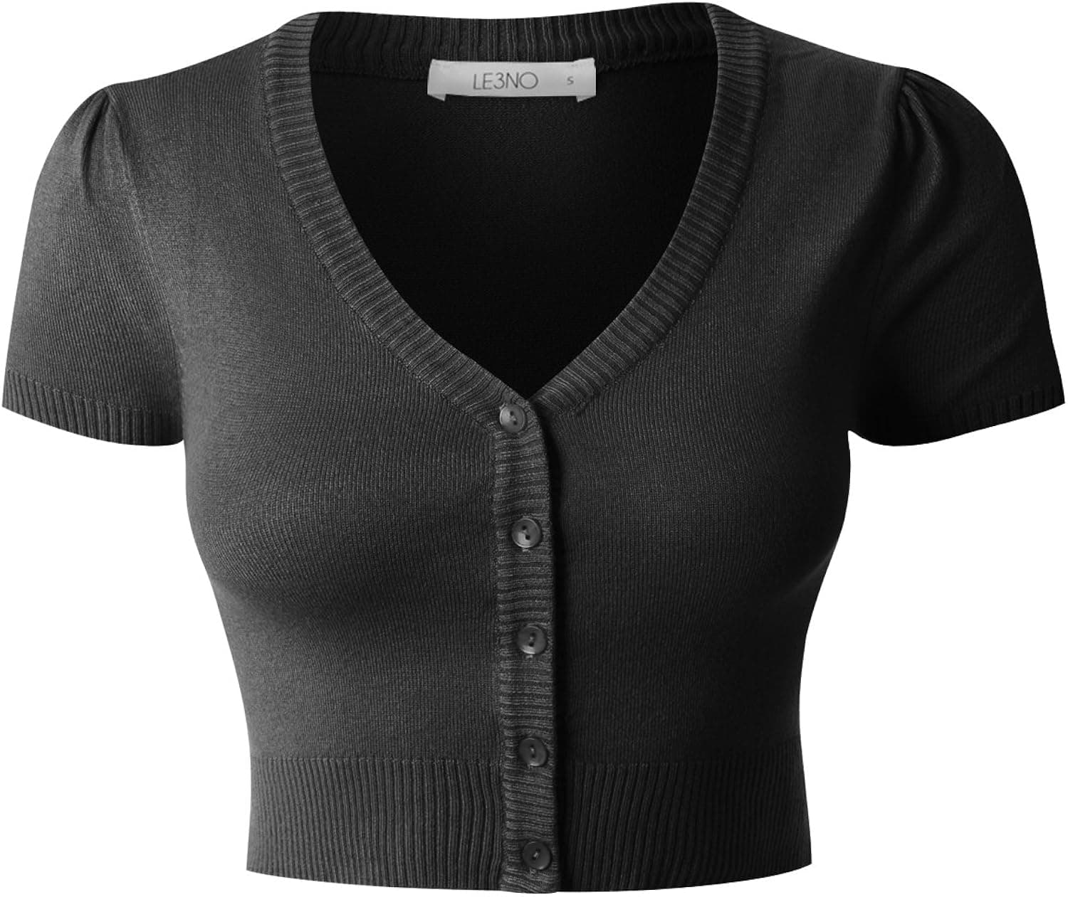 LE3NO Womens Fitted Bolero Shrug Knit Cropped Cardigan with Stretch