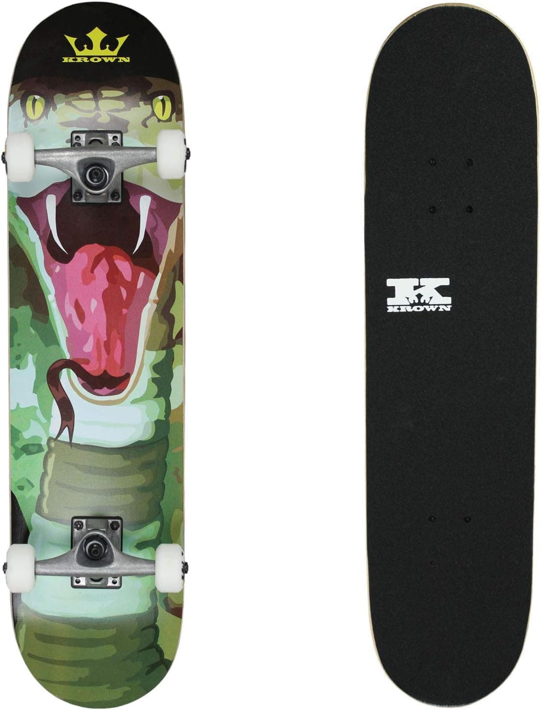 Krown Rookie Animal Skateboard - Pro Style Quality - Maple 7-Ply Deck, Aluminum Trucks, Urethane Wheels, Precision Bearings - The Perfect Beginners First Board