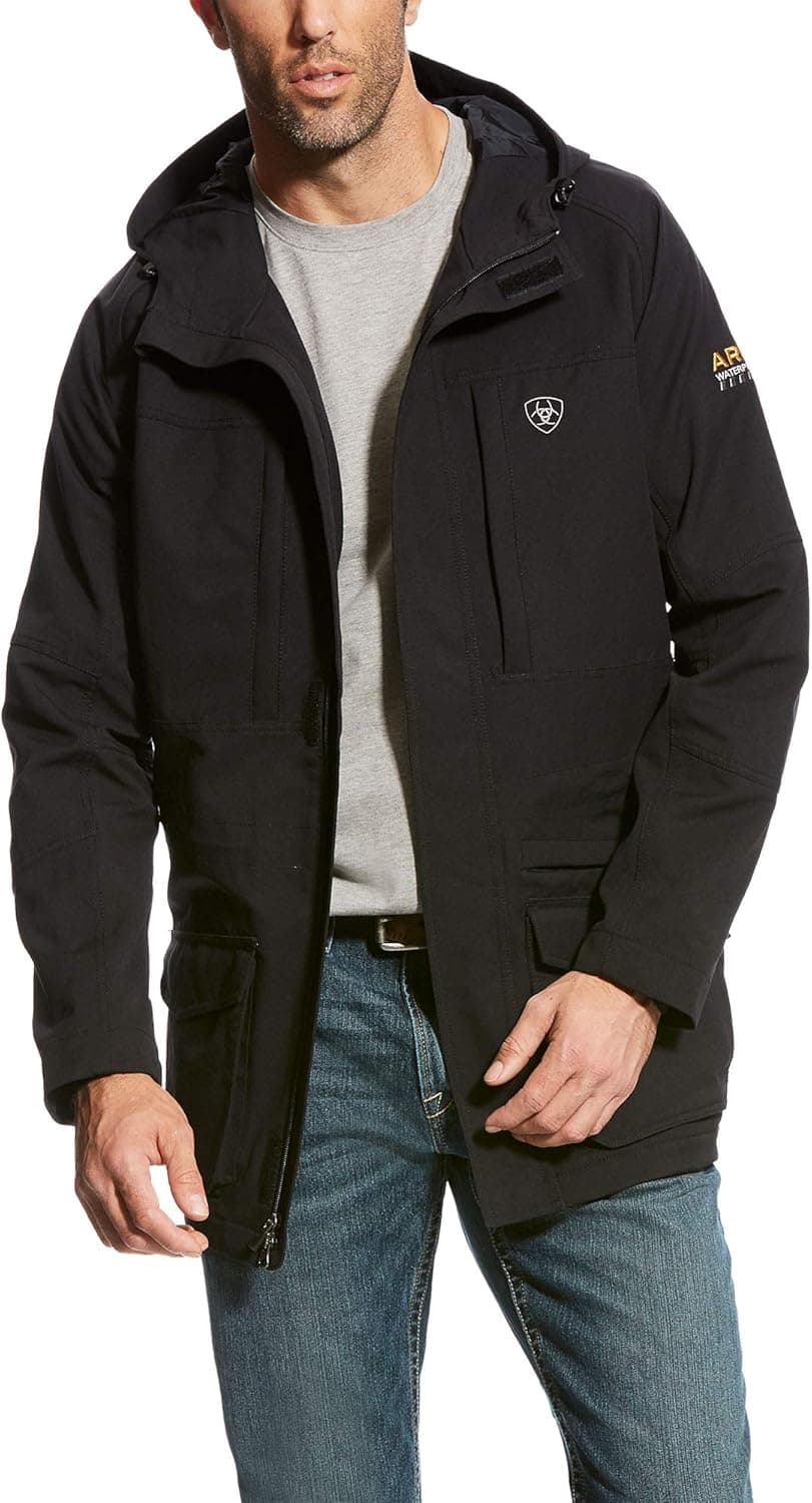 ARIAT Men's Rebar Storm Fighter Waterproof Jacket Black Size Medium