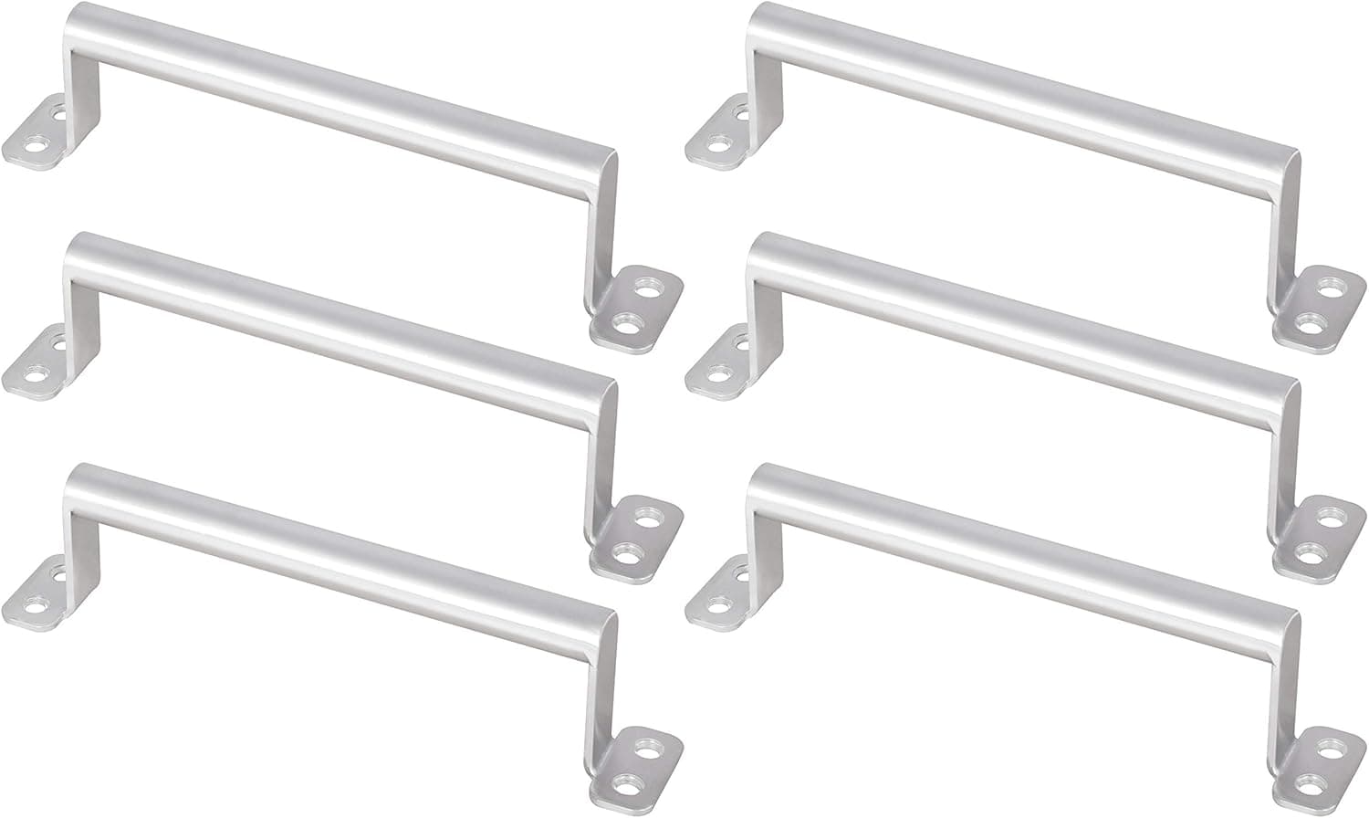 WEBI Barn Door Handle, 6.9’’ Stainless Steel Center-to-Center Door Pull,Cabinet Drawer Pulls for Gate,Closet,Bathroom,Drawer, Kitchen Furniture,Brush Nickel,6 Packs