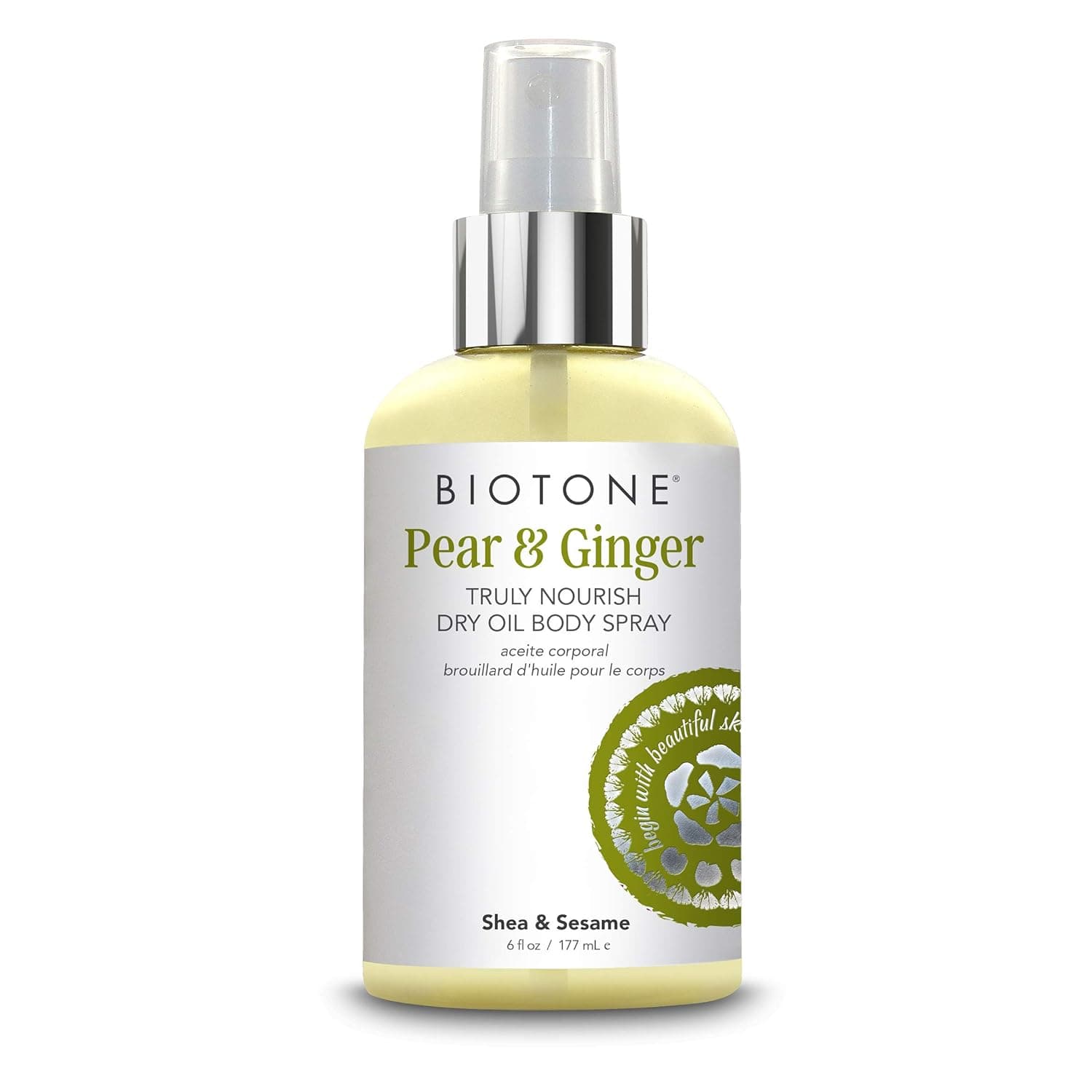 Biotone Truly Nourish Dry Oil Body Spray with Shea Butter, Fractionated Coconut Oil, Sesame, and Avocado Oils, Inspired by Nature, Infused with Botanicals and Deep Moisturizing Ingredients, 6 oz.