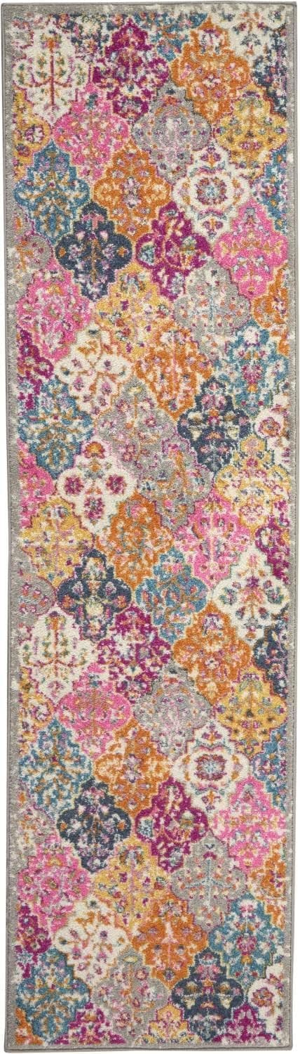 Nourison Passion Bohemian Multicolor 2'2" x 7'6" Area -Rug, Easy -Cleaning, Non Shedding, Bed Room, Living Room, Dining Room, Kitchen (2x8)