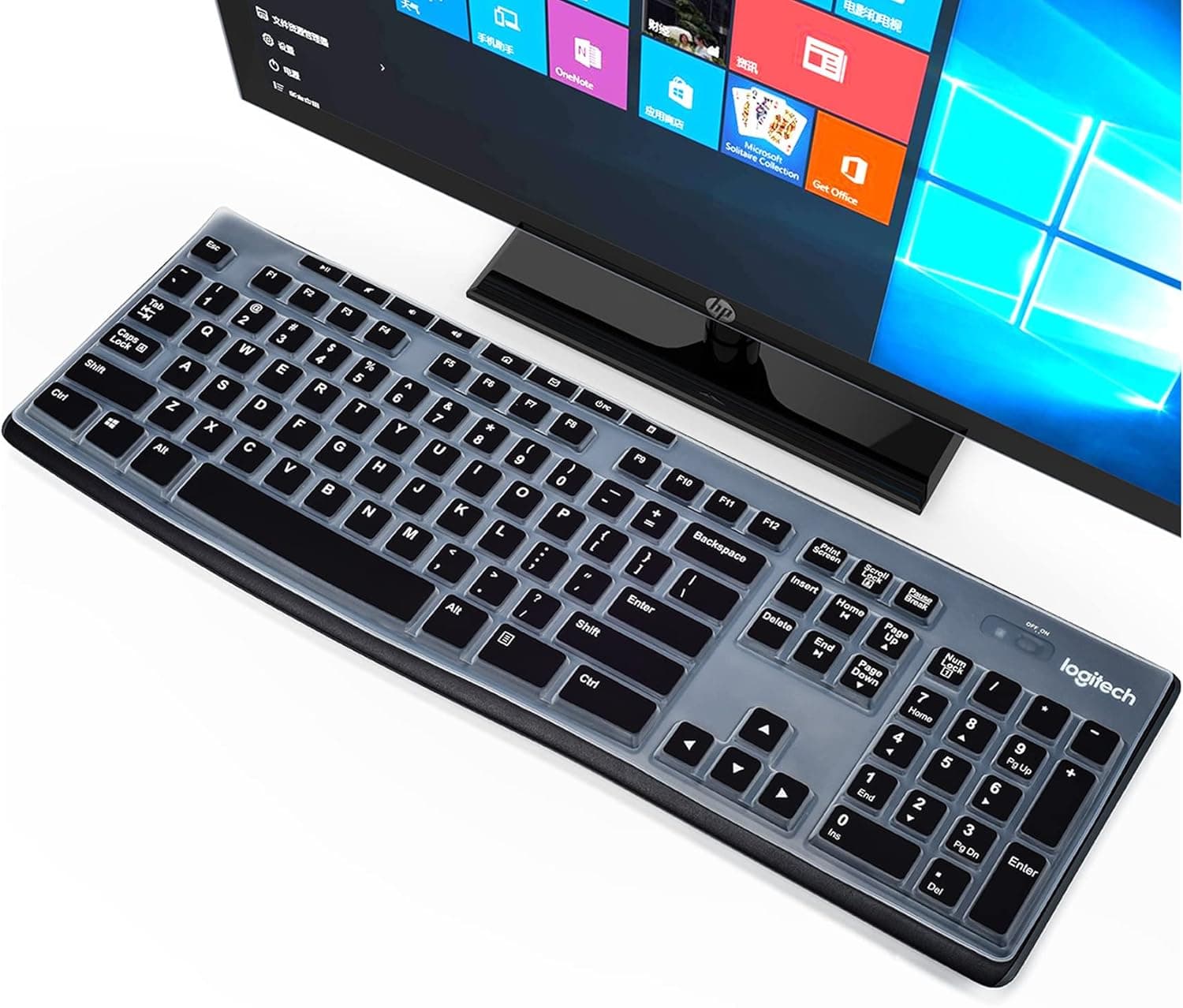 Keyboard Cover for Logitech MK270 MK275 MK295 Wireless Keyboard & Logitech K200 K260 K270 MK200 MK260 MK270 MK275 MK295 Keyboard Cover Protective Skin, Logitech MK270 Accessories, Black (US Layout)