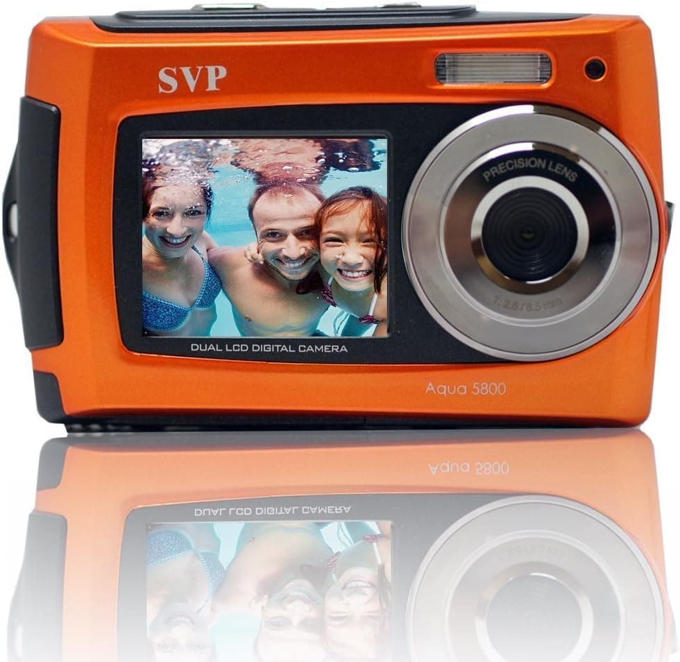SVP Aqua 5800 Orange (with Micro 8GB) 18MP Dual Screen Waterproof Digital Camera