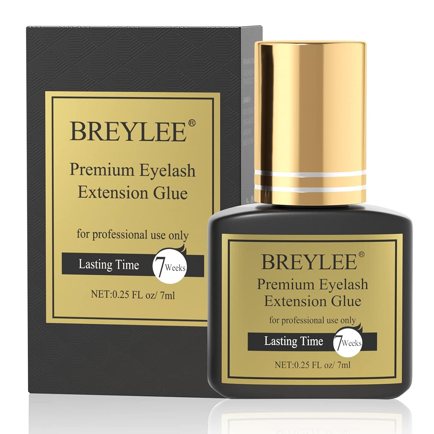 Extra Strong Eyelash Extension Glue, BREYLEE Professional Eyelash Glue Extra Strong Lash Glue for Eyelash Extension, Professional Use Only(7ml, 0.25fl Oz)
