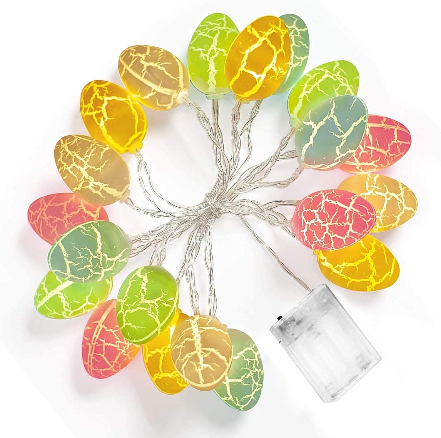 Easter Egg Lights Battery, Operated 10 ft 20 LEDs Easter Egg Shape LED String Lights Fairy String Lights Decor for Easter Spring Theme Party for Bedroom Indoor Outdoor, Home Decorations