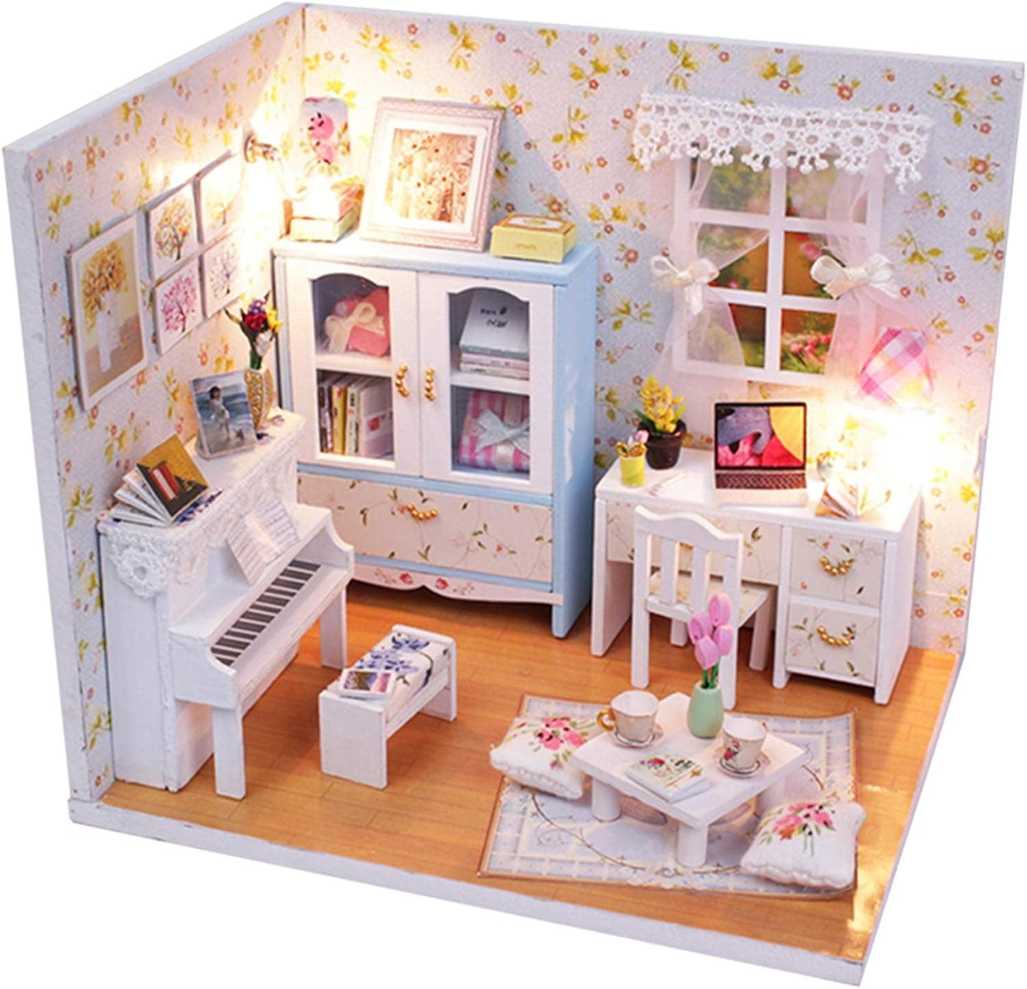 WADILE DIY Miniature Dollhouse Kit, DIY House Kit with Dust Proof and Music Movement, Best Gift for Adults and Teens Over 14 Years Old