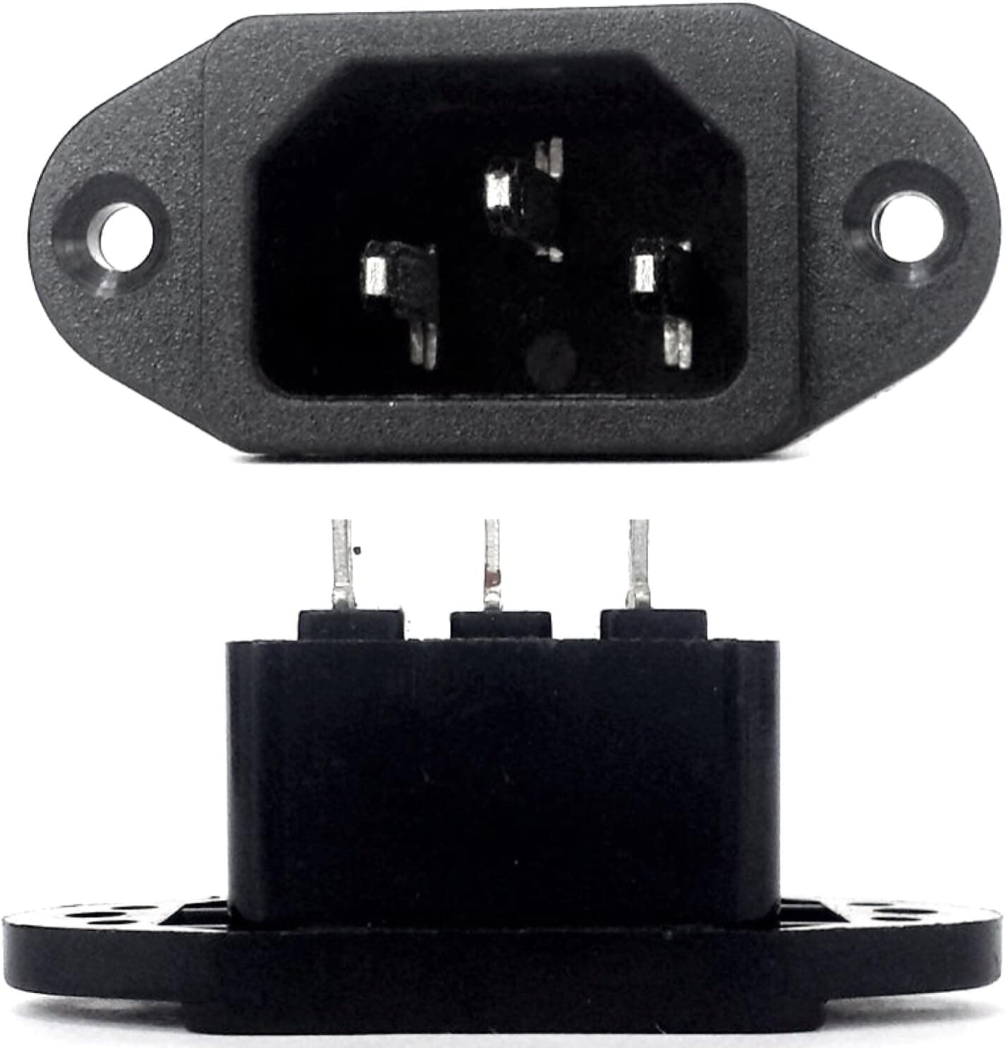 CESS Screw Mount AC Power Inlet with Solder Tabs,Socket Type, (LW) (2 PACK)