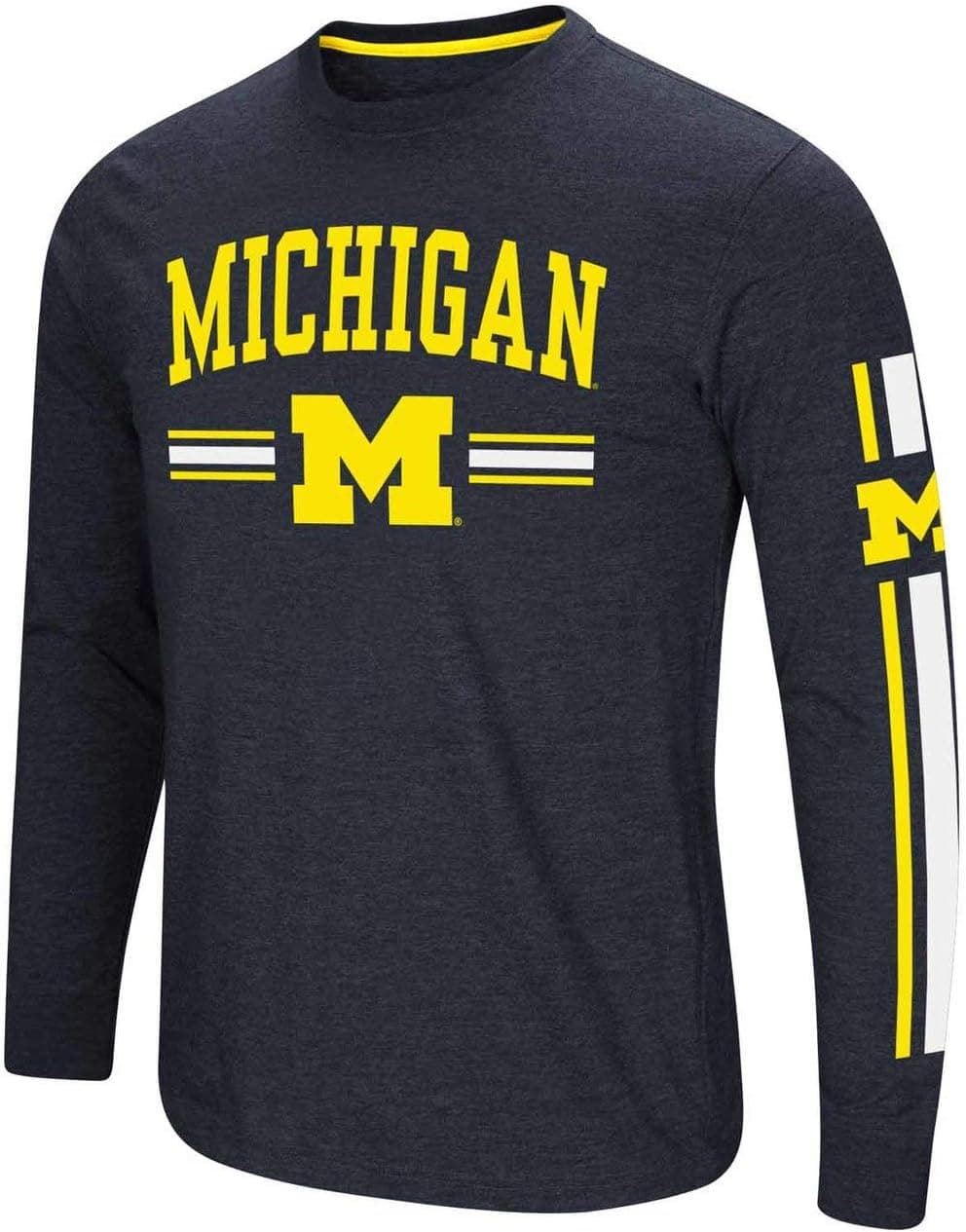 Colosseum Michigan Wolverines Blue Touchdown Pass Long Sleeve T Shirt