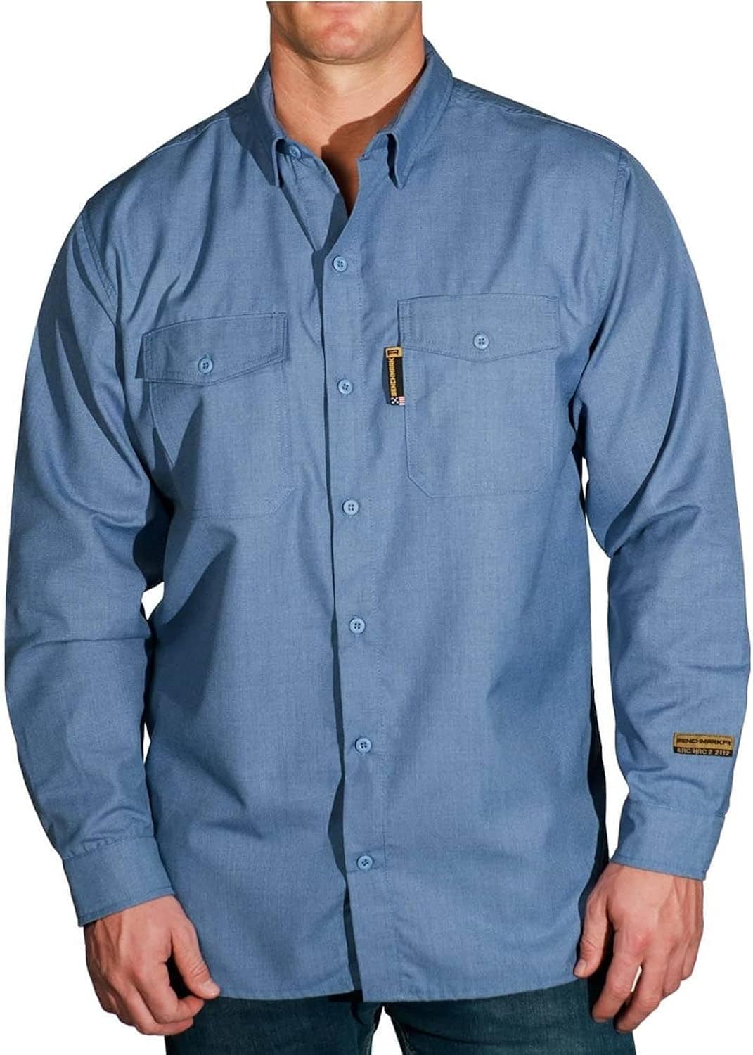 BENCHMARK FR Ultra Lightweight Flame Resistant Shirt, 5.1 Ounce (X-Large Tall, Lt. Blue)