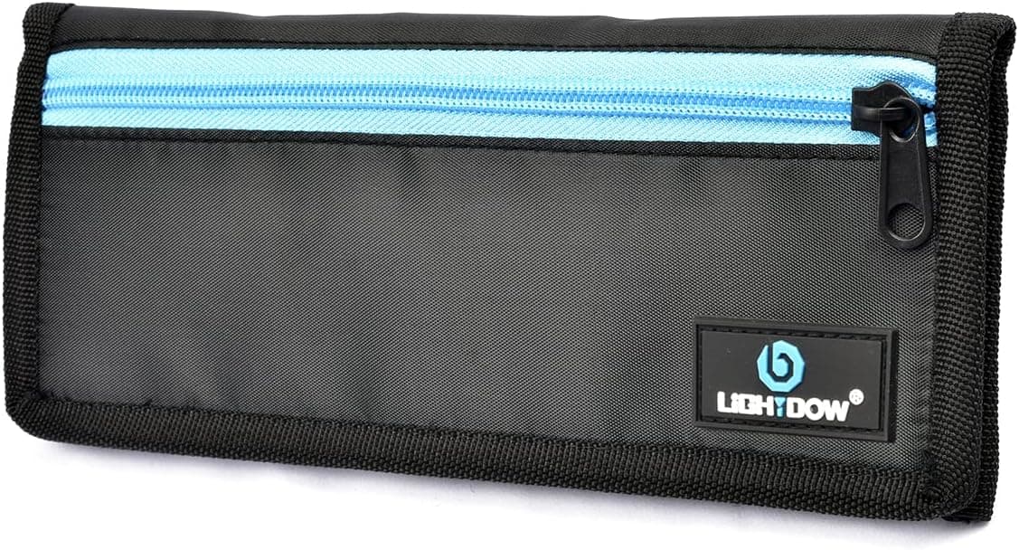 Lightdow AA/AAA Li-ion Lithium Battery Organizer Storage Holder Carrying Case Water Resistant DSLR battteries Holder USB Cable Organizer Sleeve Pocket Accessory Zipper Travel Bag