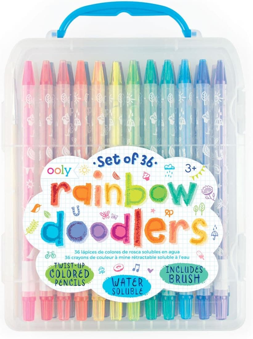 OOLY, Rainbow Doodlers Twist-Up Colored Pencils, Set of 36
