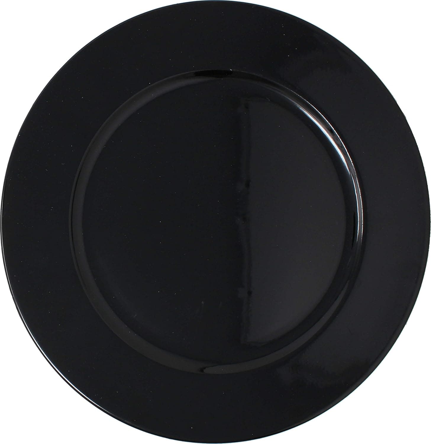 Ms Lovely Metallic Foil Charger Plates - Set of 6 - Made of Thick Plastic - Black