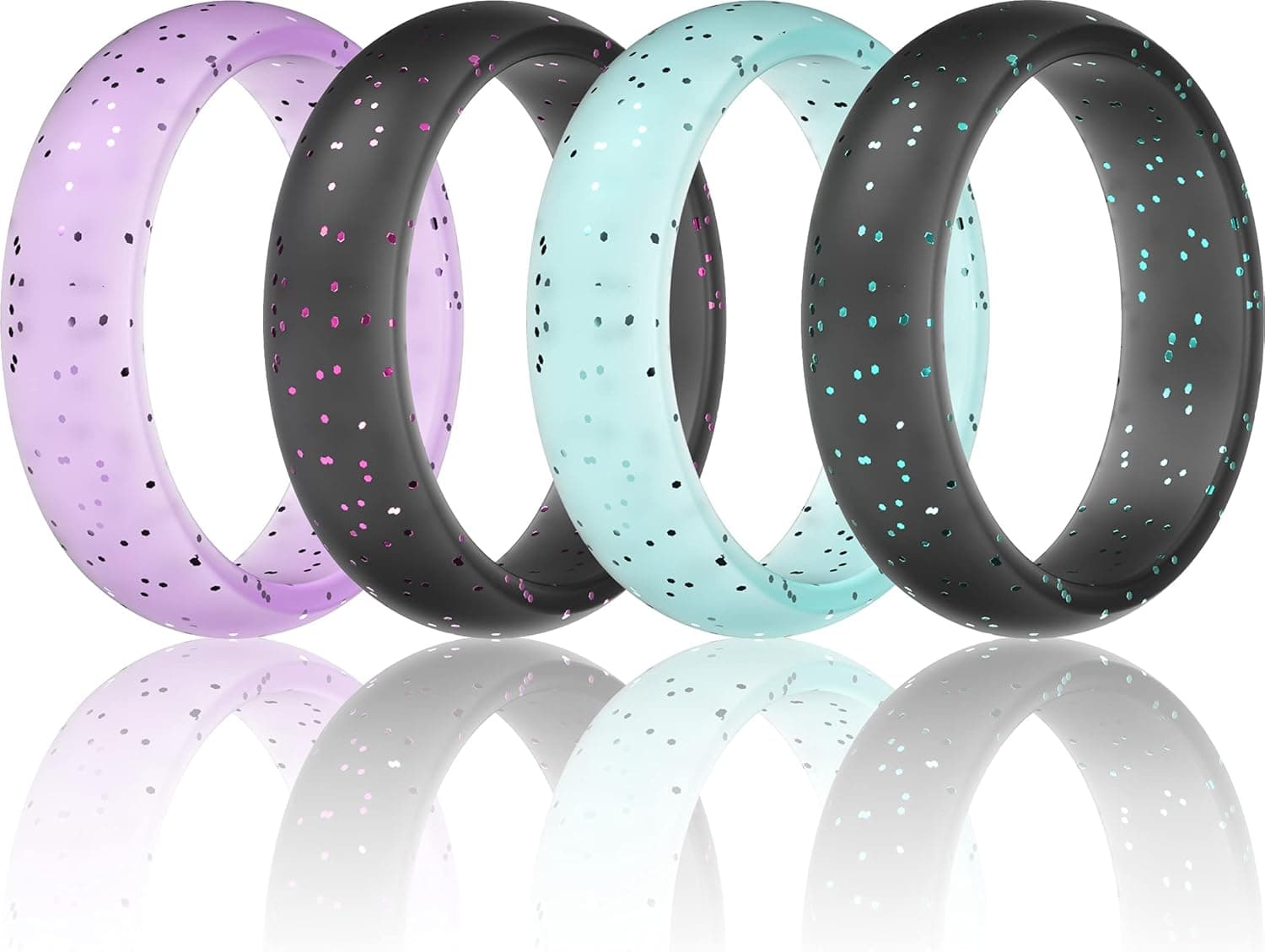ThunderFit Silicone Wedding Bands for Women, Dome - 5.5mm Wide - 2mm Thick