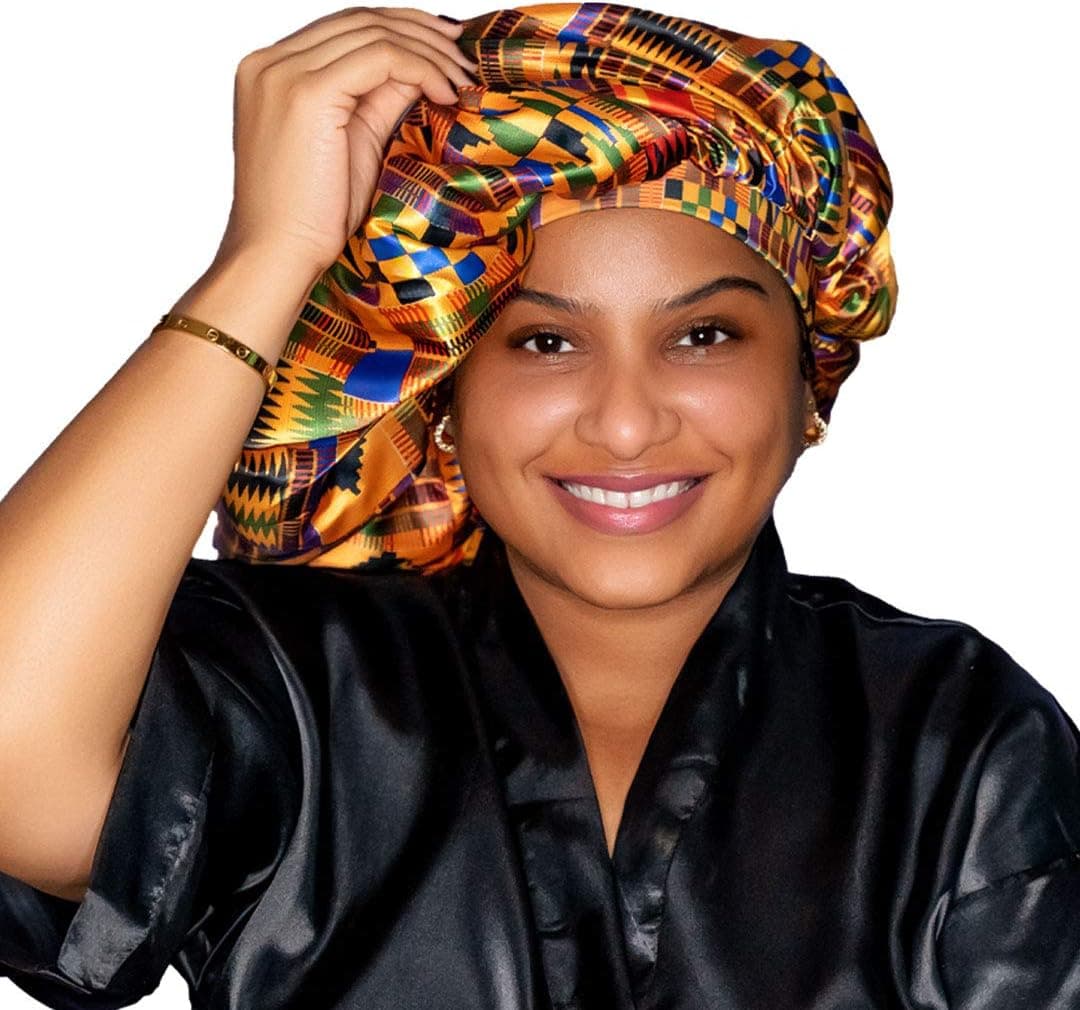 Simply Pavi Satin Bonnet (Kente (Jumbo))