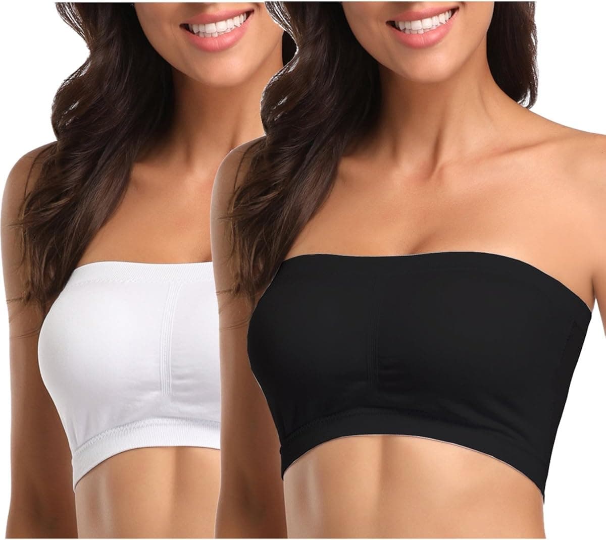 MissTalk Womens Padded Bandeau Bra Strapless Bra Tube Bra Active Base Layer Bandeau Tube Top