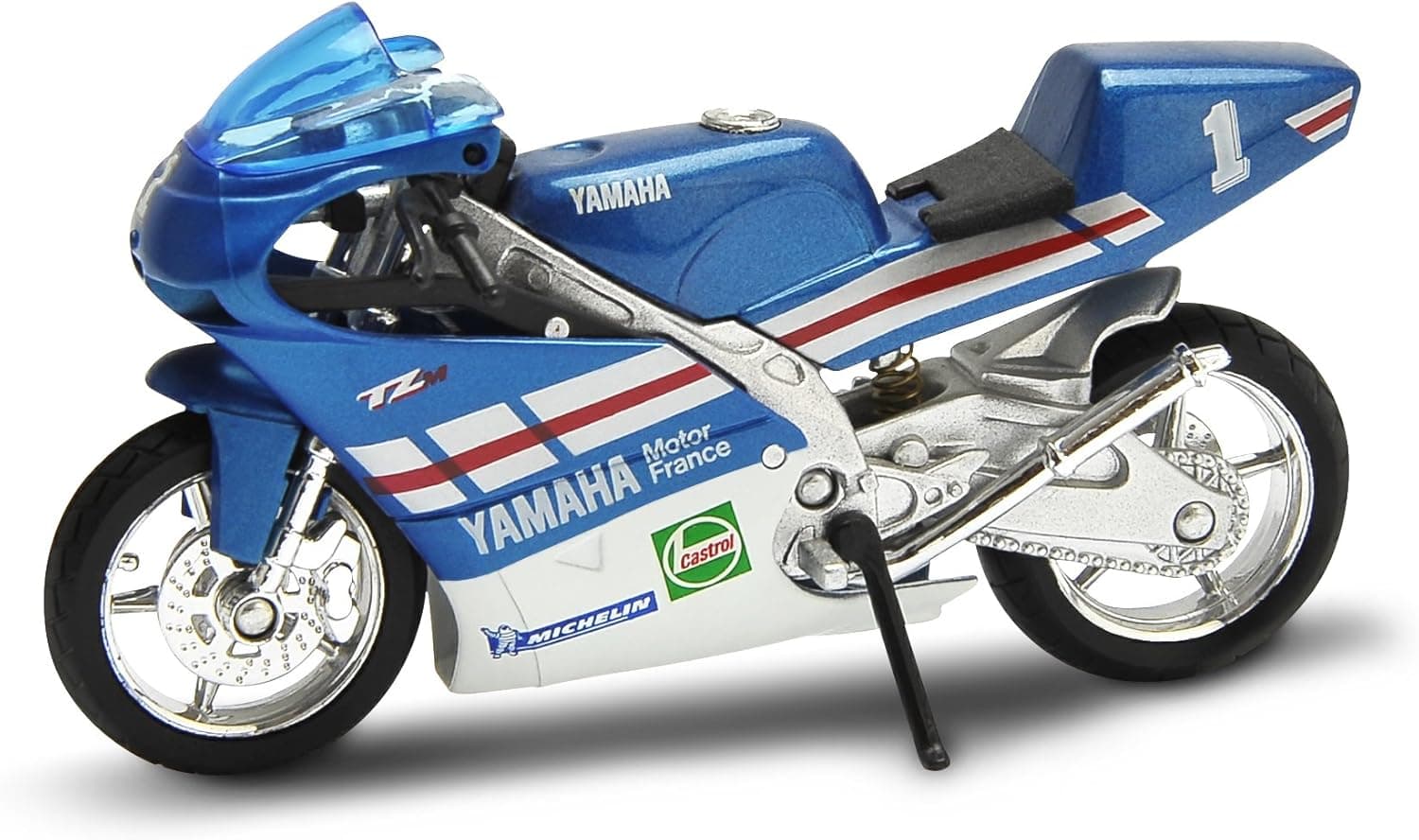Welly Die Cast Motorcycle Blue Yamaha 1994 TZ250M, 1:18 Scale