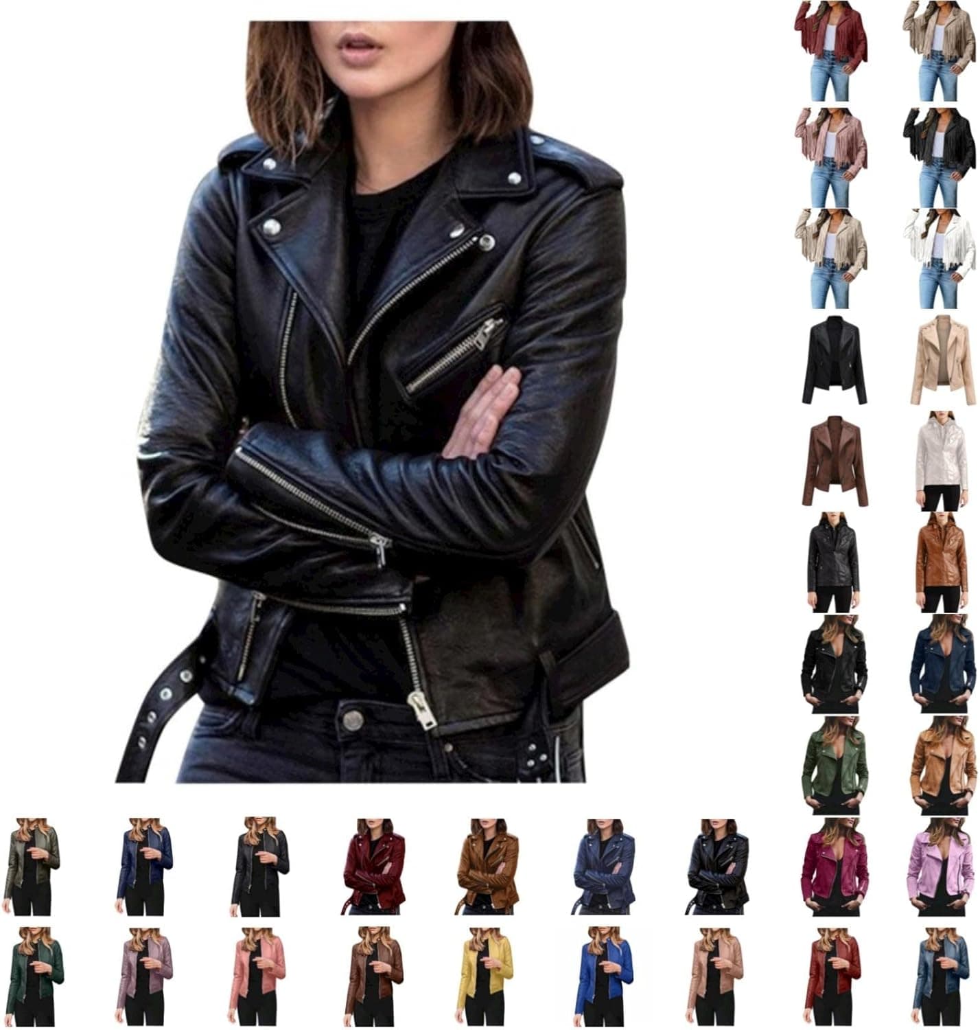 Womens Faux Suede Leather Jacket 70s Hippie Clothes Lapel Tassel Cardigan Solid Long Sleeve Coat Fringe Outwear