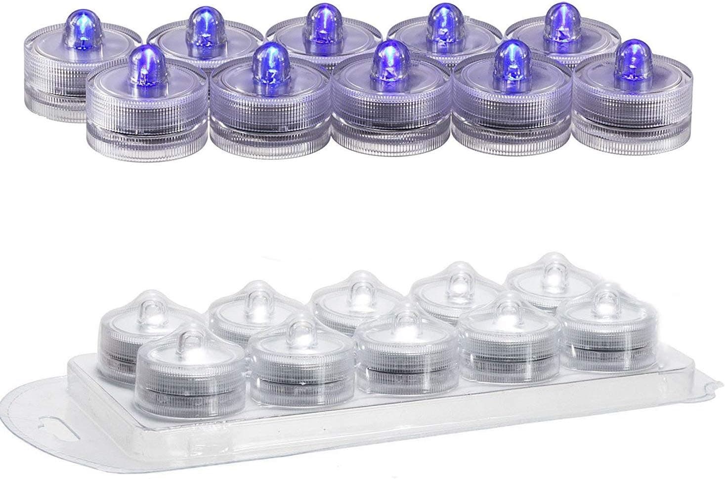 USUT Submersible LED Decor Tea Light Wedding or Events (Pack of 10) - Blue