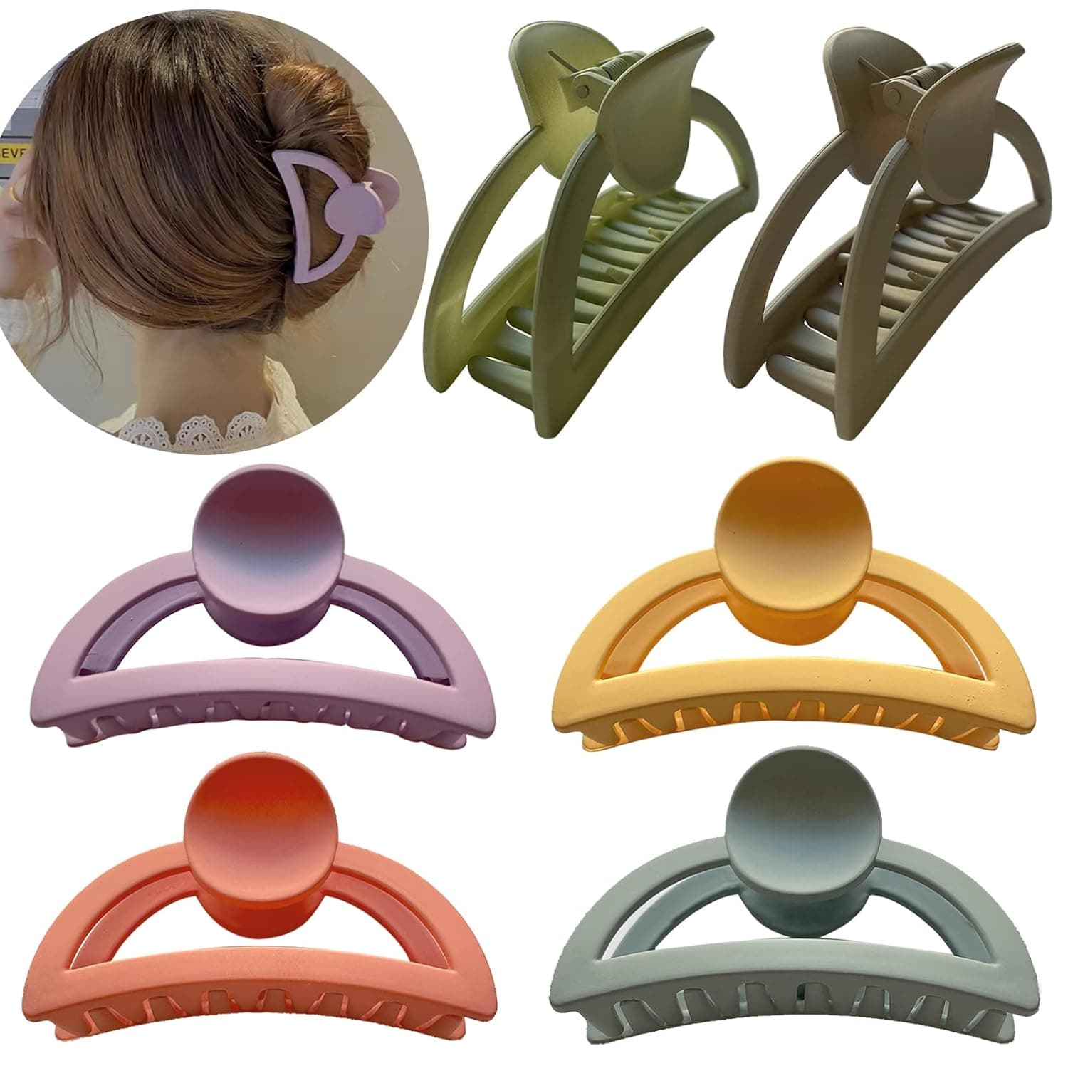 Cmaone Hair Claw Clips 6 Color Hair Jaw Clamp Clips Nonslip Hair Claw Strong Hold Hairpins Matte Butterfly Clip Clamp Hair Accessories for Women Girls Thin Thick Fine Hair
