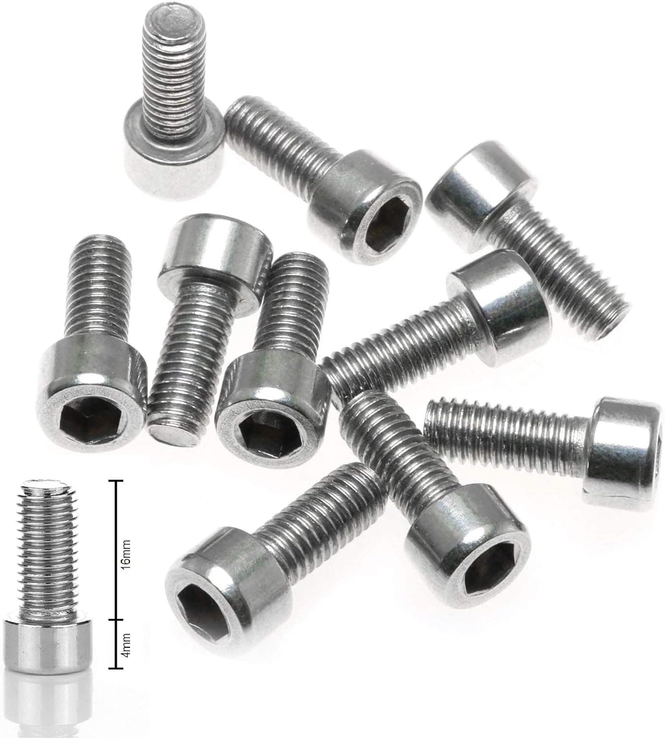 Zmarthumb - 20pcs M5x16mm Bike Water Bottle Cage Stem Bolt Hex Socket Tapping Screw for Cycling Bottle Holder Bracket Rack Accessories