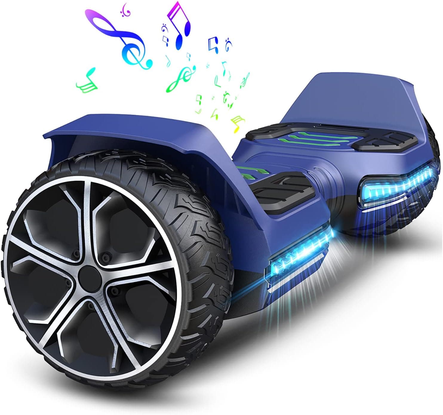 Gyroshoes All Terrain Offroad Hoverboard, Electric Smart Self Balancing G5 Hoverboards with Bluetooth Speakers & LED Lights for Kids Adults UL2272 Certified-Black