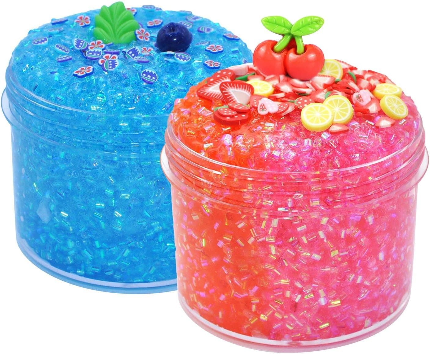 PEEWALL Glimmer Slime Crunchy Slime kit,Blueberry Sugar Blitz Slime kit ,Strawberry BOrange Leaf Butter Slime kit for Girls,Super Soft and Non-Sticky, Birthday Gifts Slime Party Favors