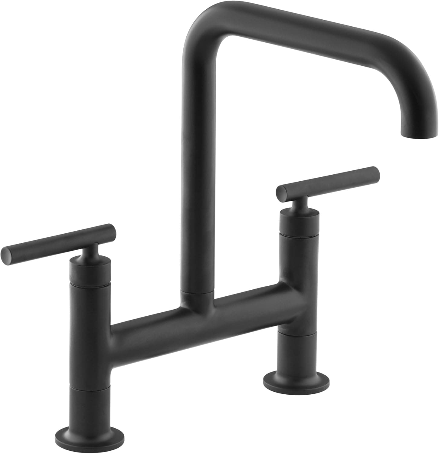 KOHLER 544969 Deck-Mount Bridge Faucet, Matte Black