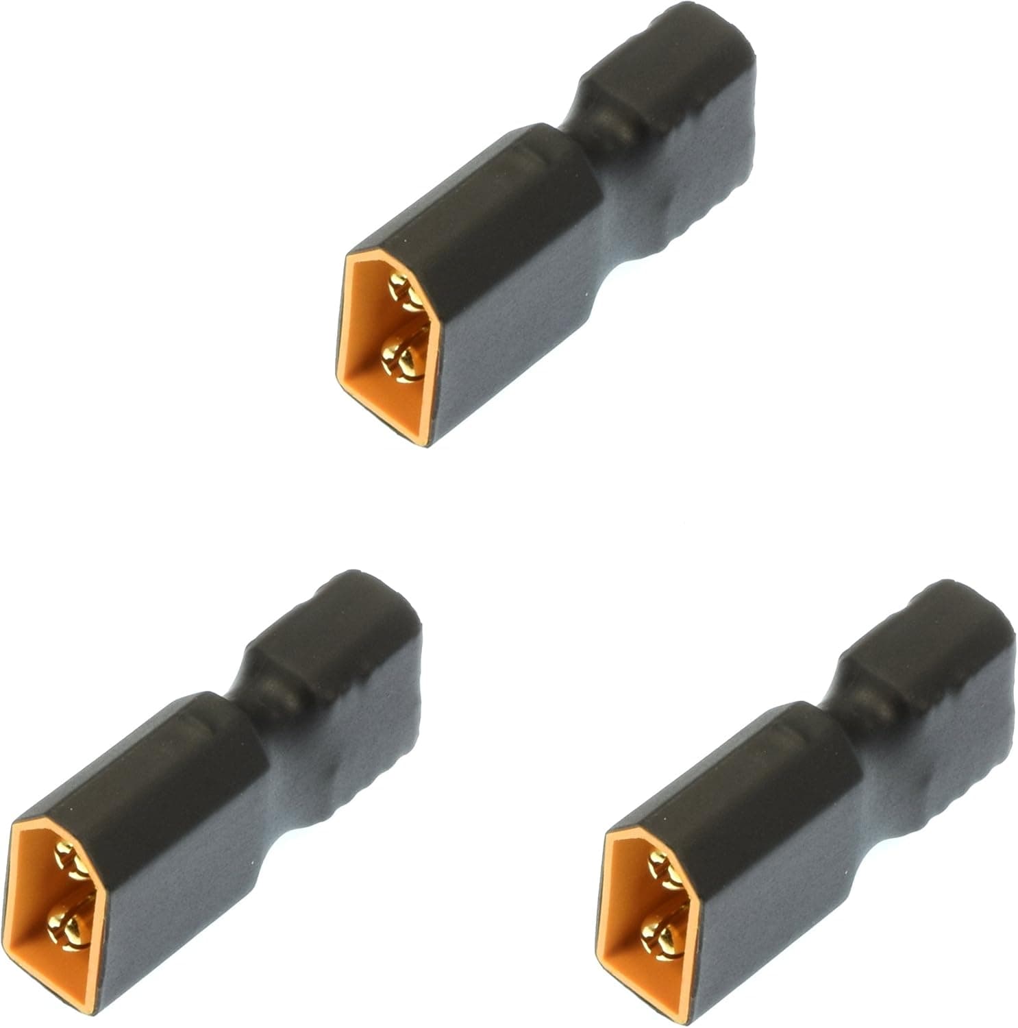 Apex RC Products No Wire Female Ultra T Plug (Deans Style) -> Male XT60 Adapter - 3 Pack #1253