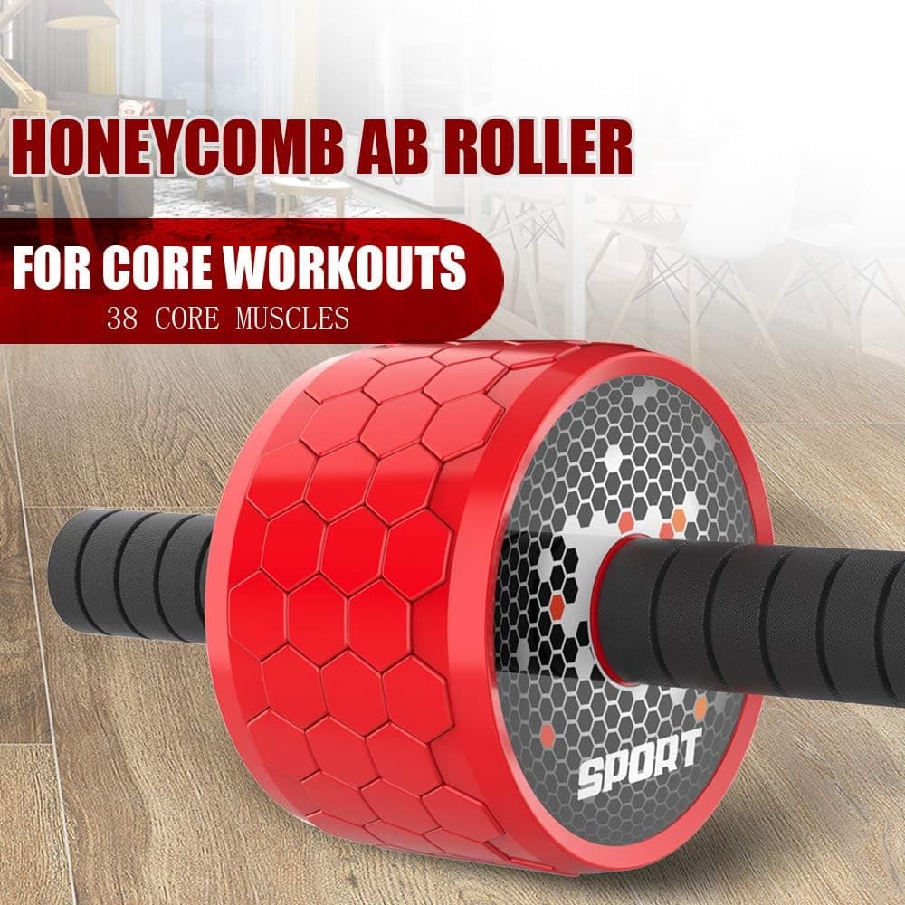 Ab Roller Wheel Unique Honeycomb Design Ab Machine Workout Equipment Abdominal Training with Knee Pad for Women Men Home Gym