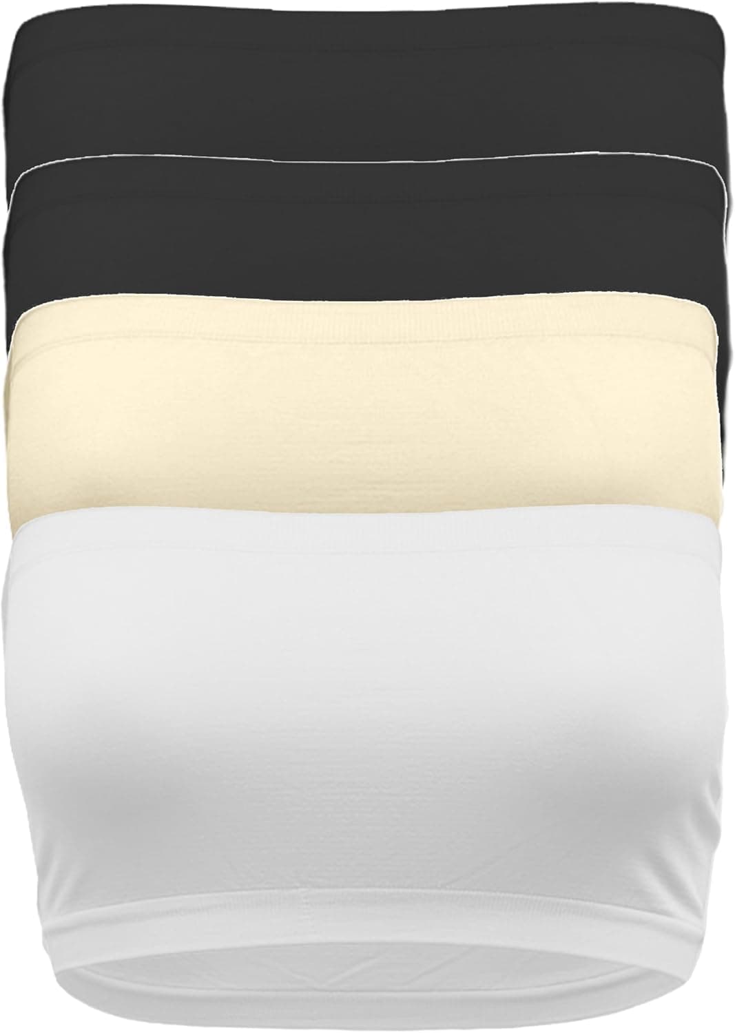 OLLIE ARNES 4 Pieces or Single Strapless Bandeau Bra, Seamless Bralette for women, Bandeau Top for Junior and Plus Size