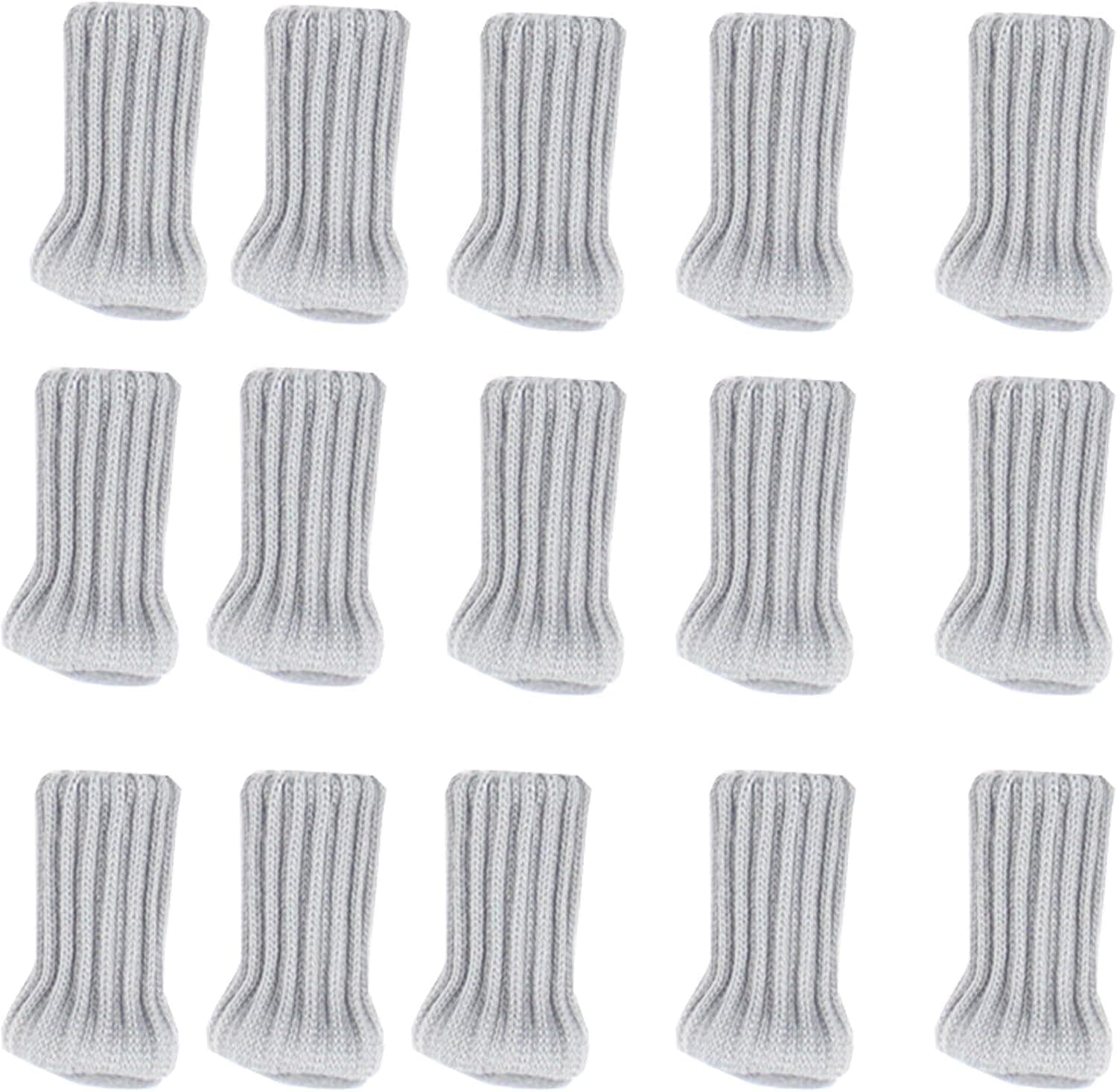 Sohapy 24PCS Chair Leg Socks with Felt Bottom Floor Protectors Furniture Pads Floor Protectors Chair Leg Floor Protectors High Elastic Black Gray Coffee Brown (Gray)
