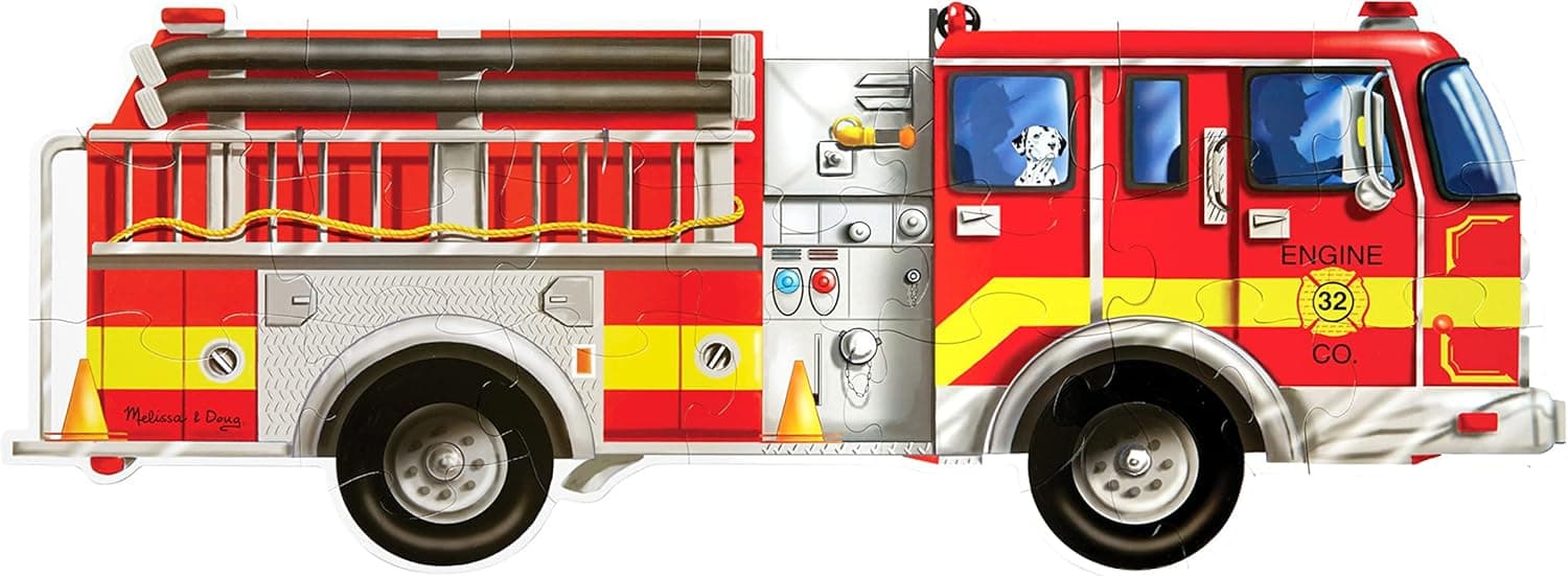 Melissa & Doug Fire Truck Jumbo Jigsaw Floor Puzzle (24 pcs, 4 feet long)