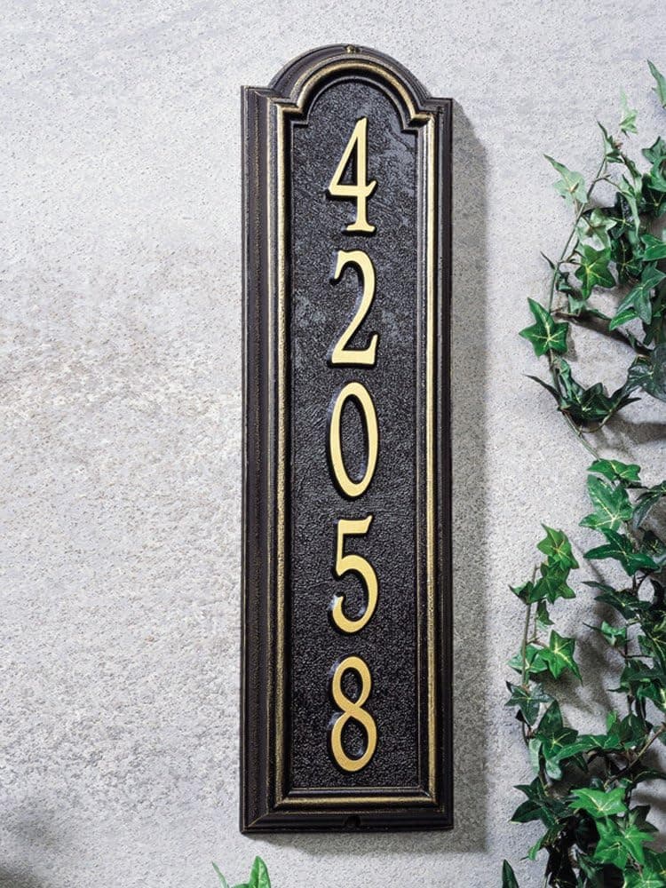Whitehall Manchester Vertical Estate Wall Address Plaque One Line