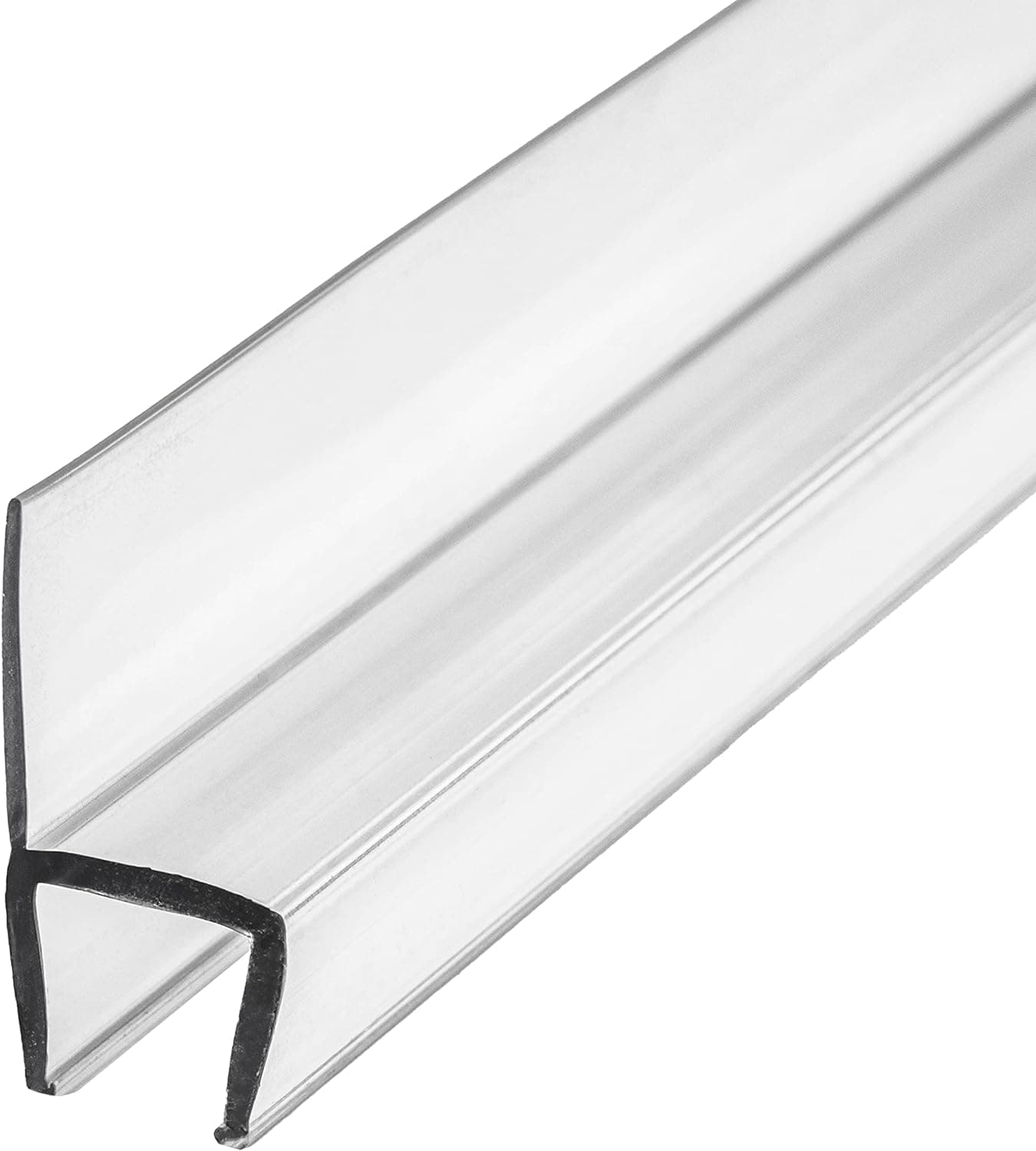 eatelle Frameless Shower Door Side Seal Strip for 1/4" (6mm) Glass Thickness, Vertical Polycarbonate H-Jamb 180 Degree Stop Water Leaking 78" Long