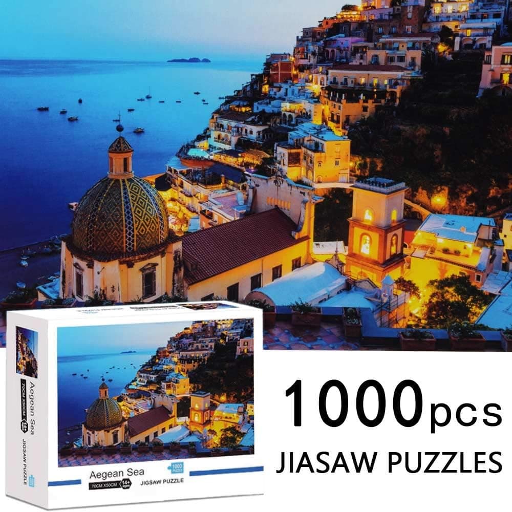 Puzzles for Adults 1000 Piece Jigsaw Puzzles 1000 Pieces for Adults Kids Large Puzzle Game Toys Gift Amalfi Coast 27.5" x 20.1", 3-Layer Thick White Paper, Sturdy, Non-Toxic, No Bad Smell