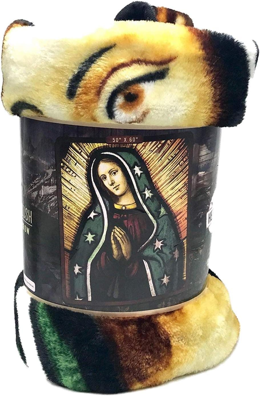 American Heritage Collection Blessed Mary Royal Plush Raschel Throw 50 x 60