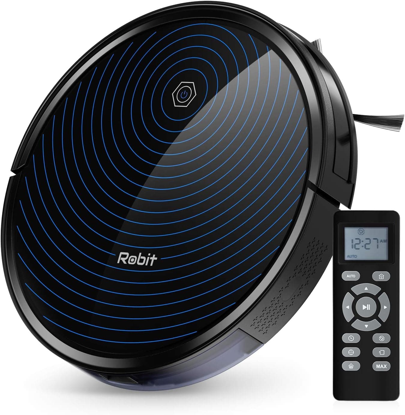 Robit V3S Robot Vacuum Cleaner, 2200Pa High Suction, Quiet&Slim, 4400mAh Battery&Self-Charging, 360°Smart sensors, Robot Vacuum for Hard Floor & Low Pile Carpet, Pet Hair (R3000 2500Pa)